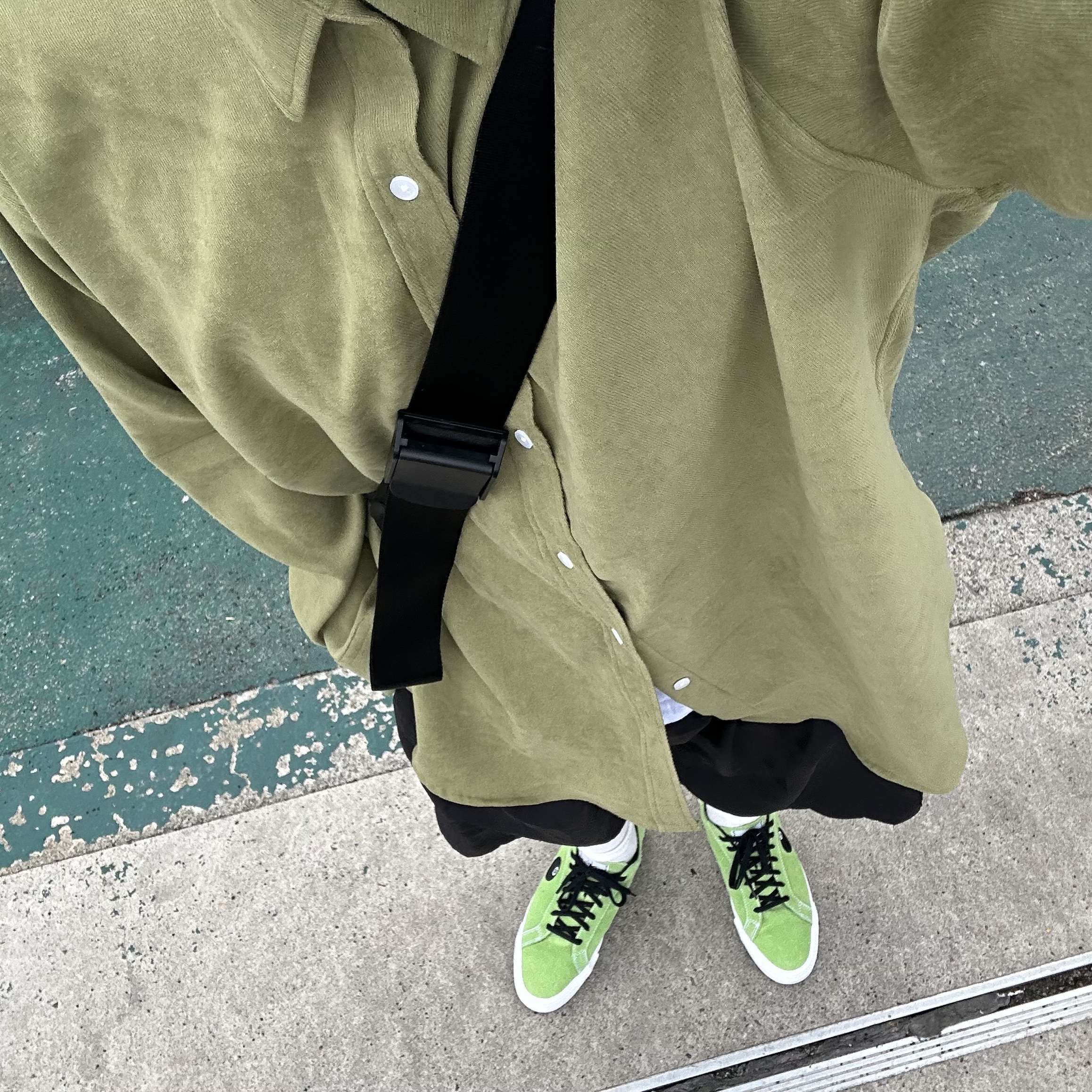 Converse x Stussy One Star Pro Ox 8 Ball Green 착용 스타일