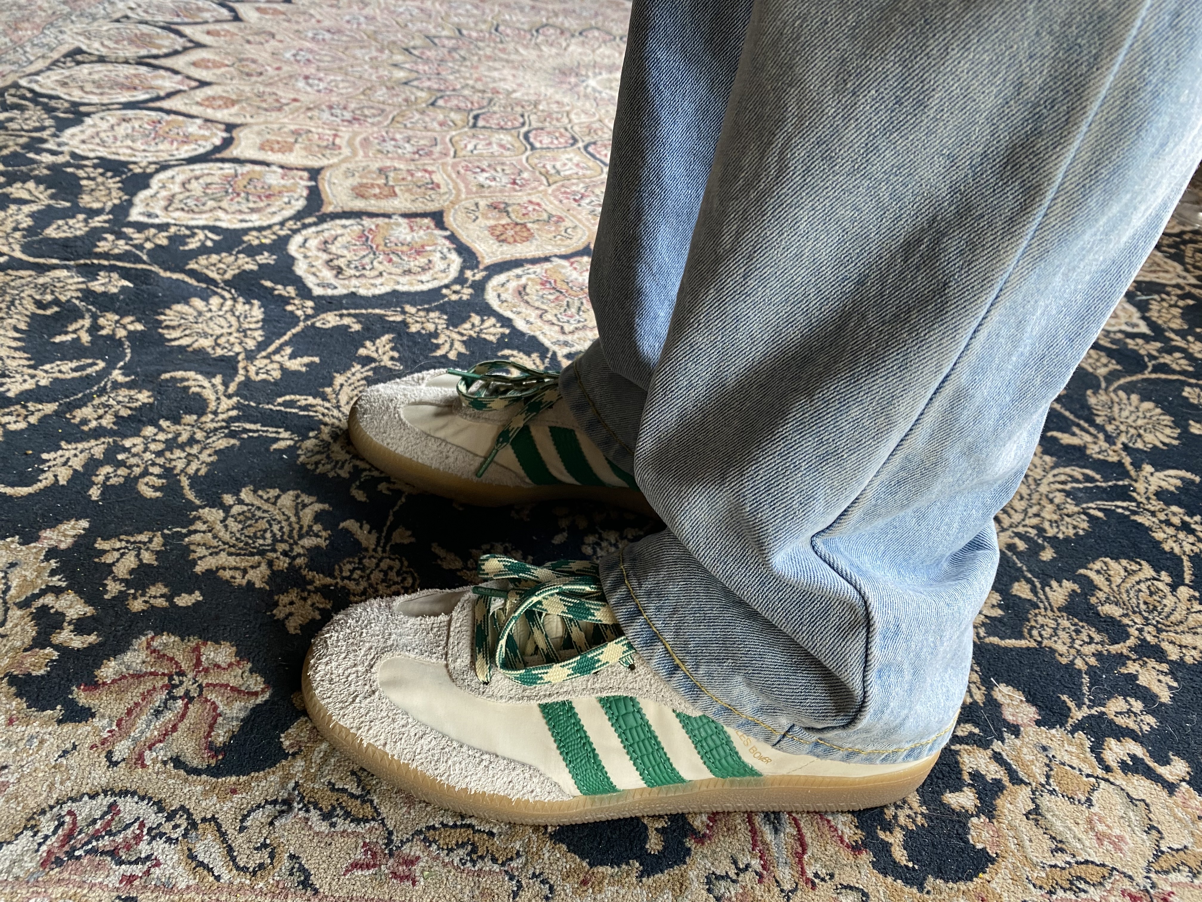 Adidas x Wales Bonner Samba Cream Green 착용 스타일
