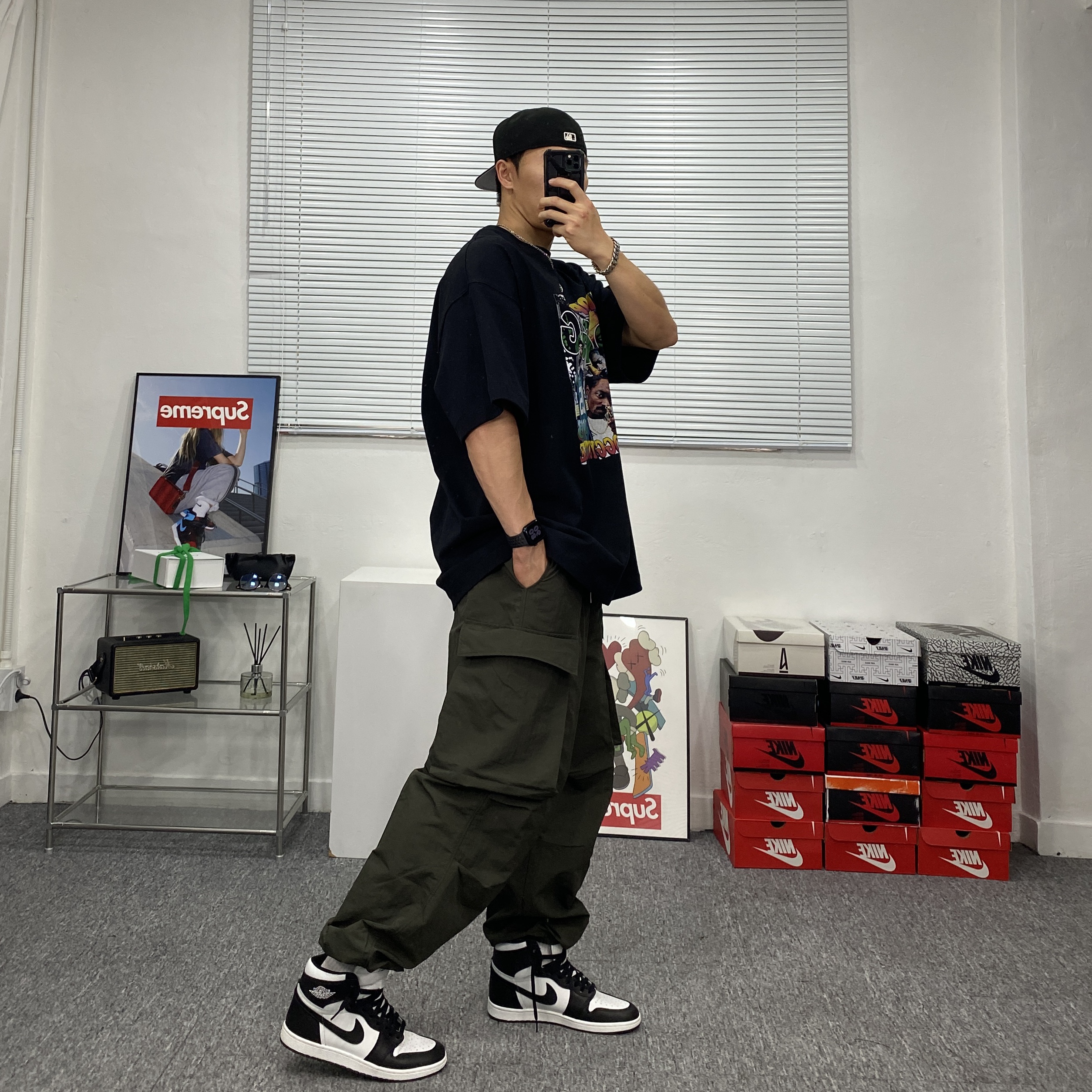 Jordan 1 High 85 Black White 착용 스타일 - 1