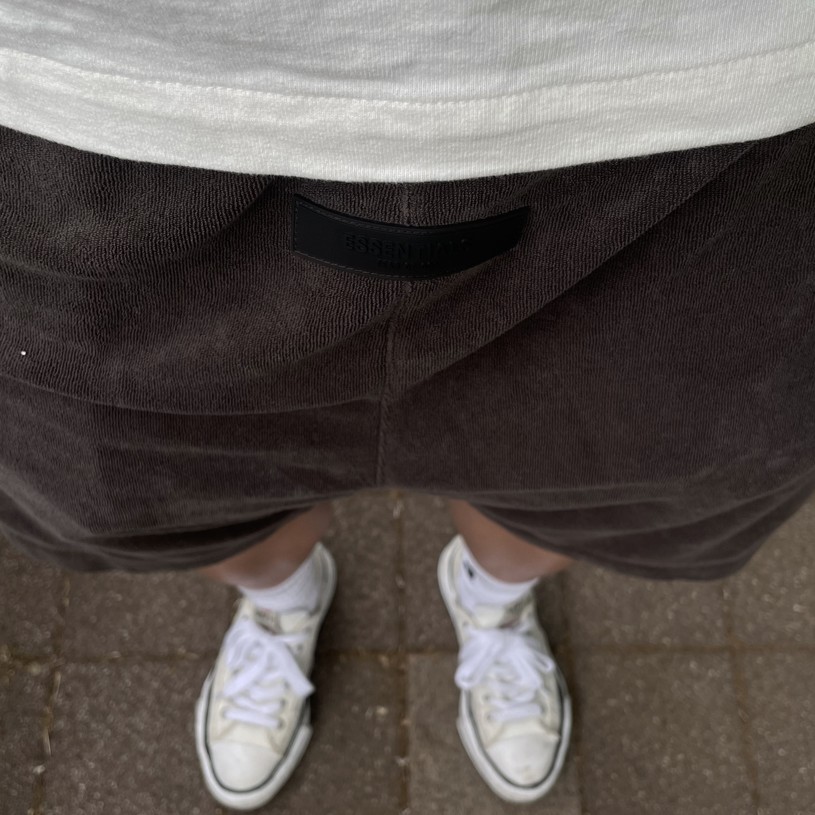 Essentials Terry Short Off Black - 23SS, Maison Mihara Yasuhiro Peterson OG Sole Canvas Low Sneakers White 착용 스타일