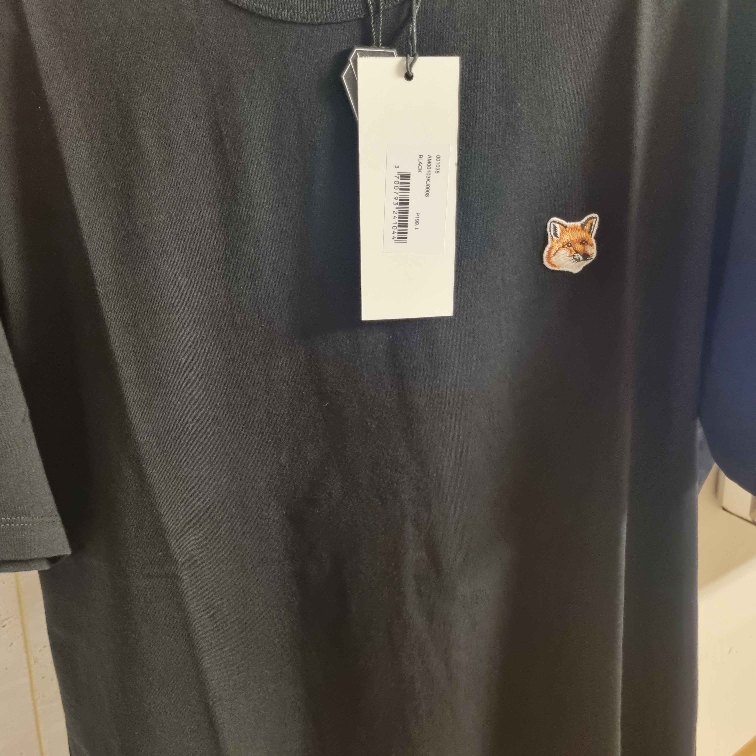 Maison Kitsune Fox Head Patch Classic T-Shirt Black 착용 스타일