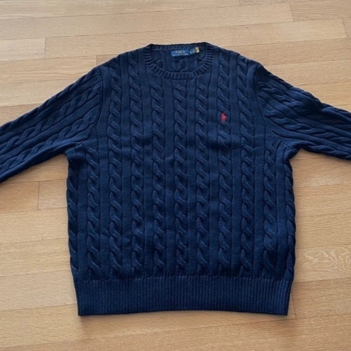 [30%적립] Polo Ralph Lauren Cable Knit Wool Cashmerer Sweater Hunter Navy 착용 스타일