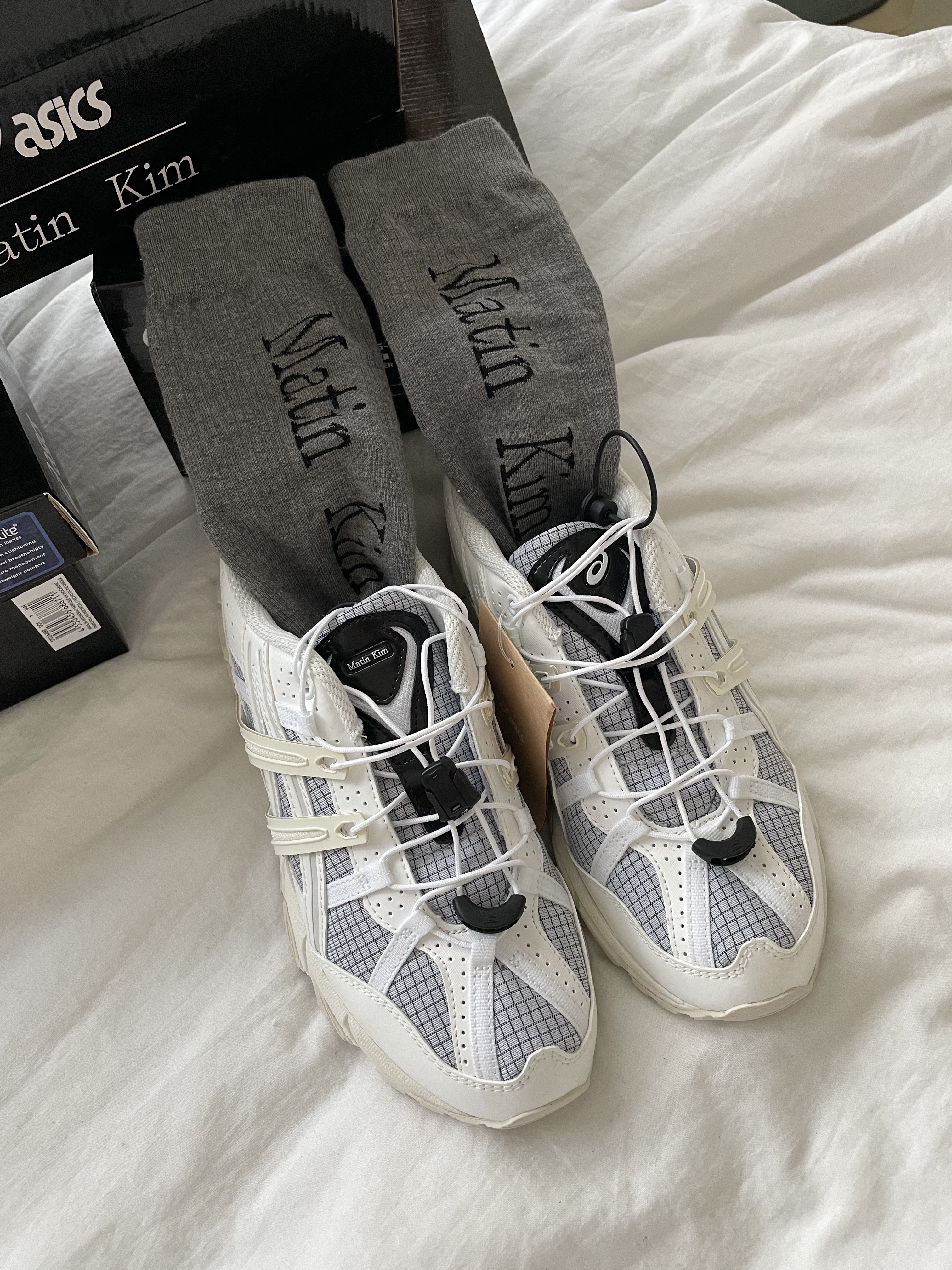 (W) Asics x Matin Kim Gel-Sonoma 15-50 Glacier Grey White 착용 스타일 - 1