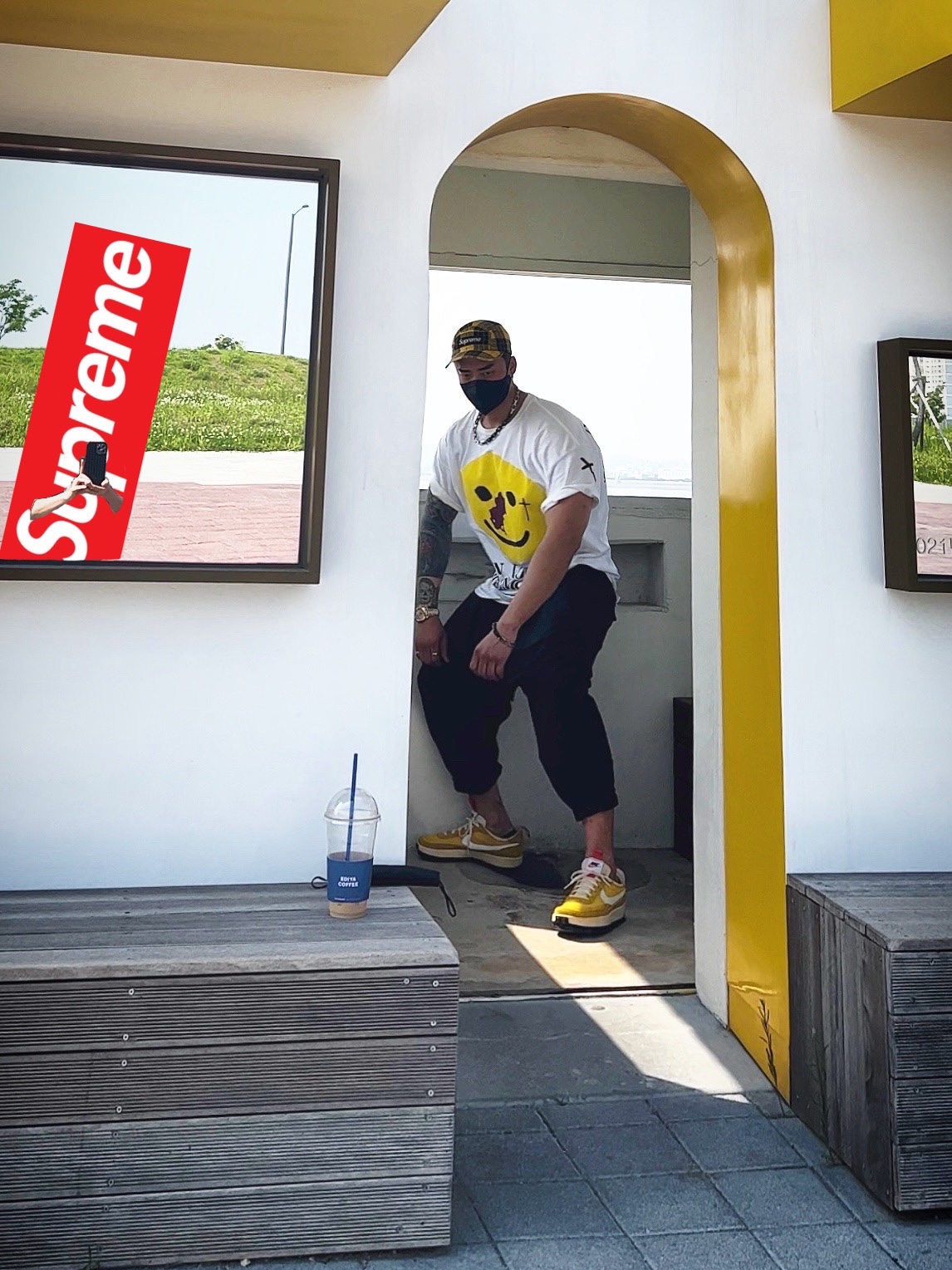 Supreme Washed Chino Twill Camp Cap Yellow Tartan - 20FW, Apple iPhone 13 Pro Max 1TB Graphite (Korean Ver.) 착용 스타일 - 1