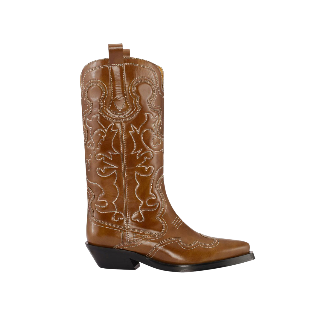 가니 자수 웨스턴 부츠 타이거즈 아이(Ganni Embroidered Western Boots Tiger's Eye) - 1