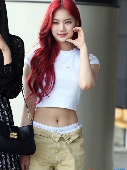(W) Calvin Klein x Jennie 90's Straight Fit Denim Mojave Desert 착용 스타일