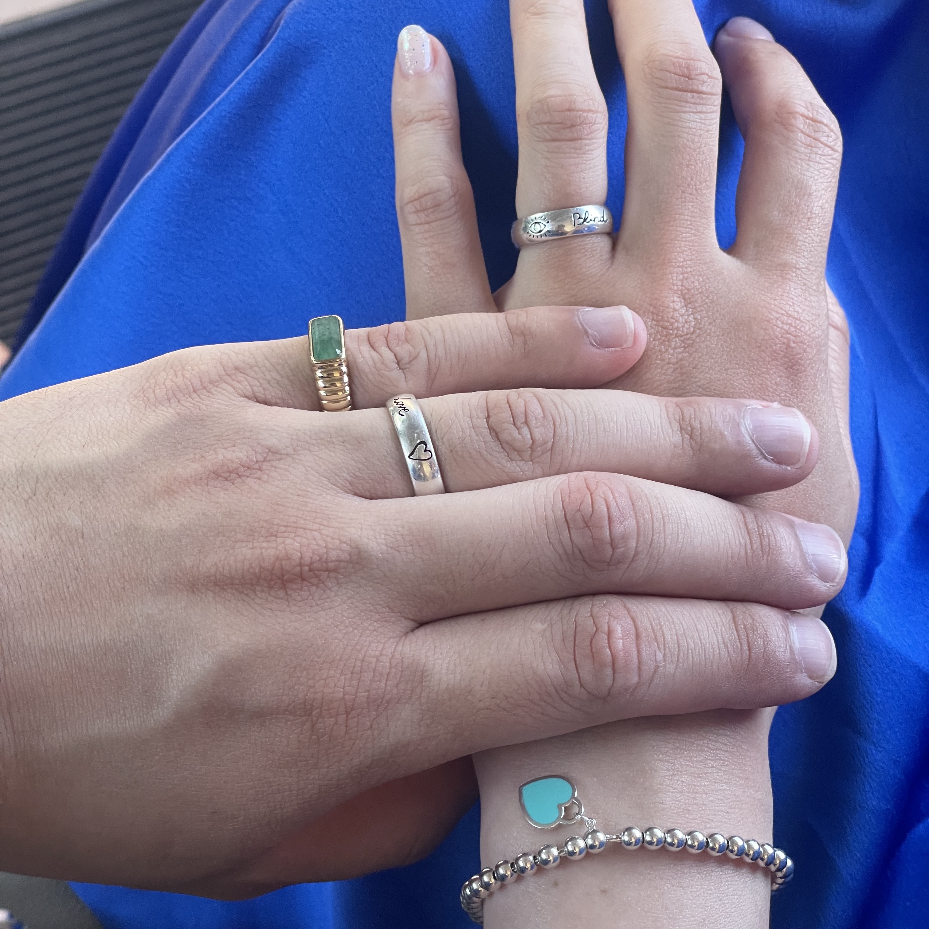Tiffany & Co. Return To Tiffany Blue Diamond Bead Bracelet Silver, Gucci Blind For Love Ring Silver 착용 스타일