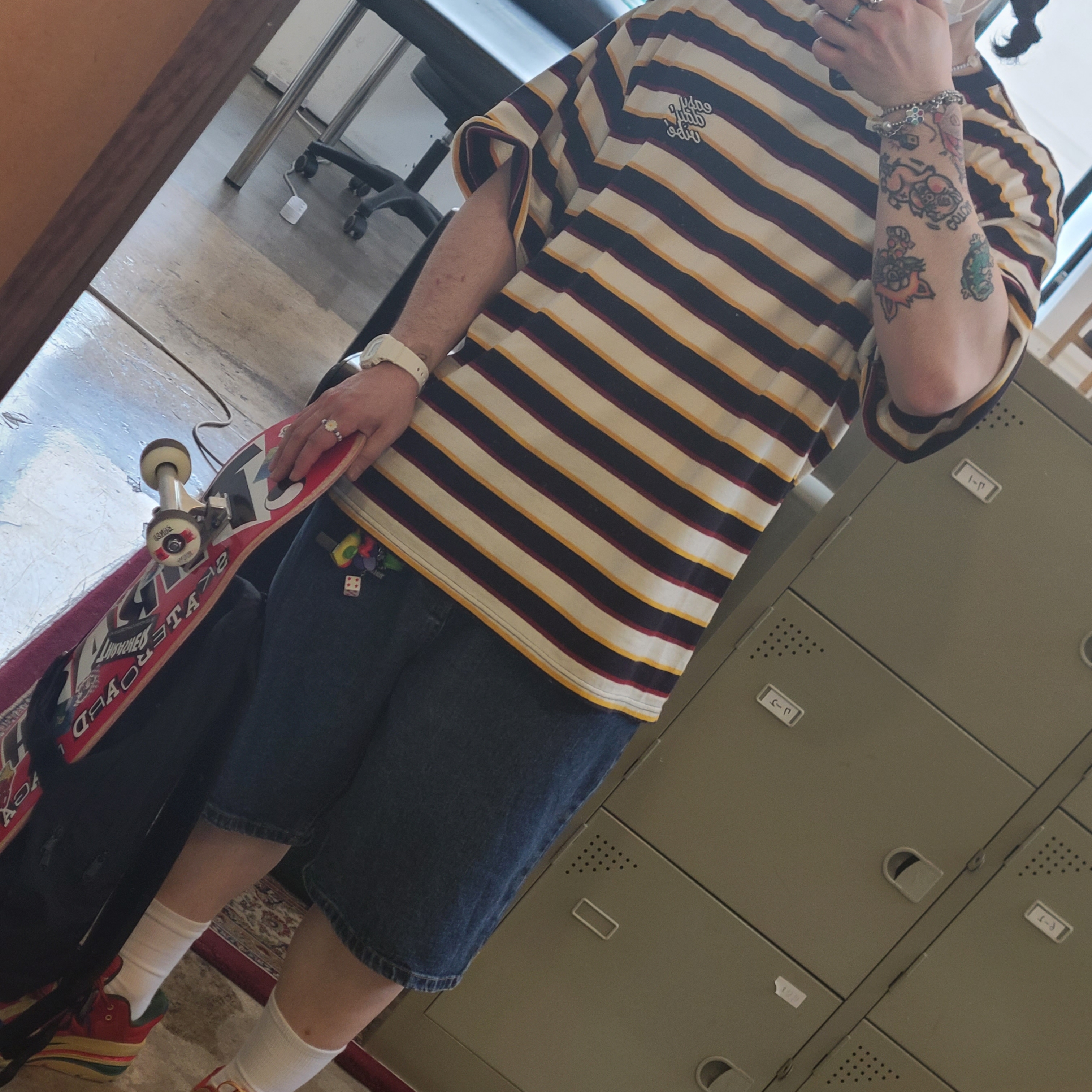 Hoka x Engineered Garments Bondi B Multi-Color 착용 스타일 - 2