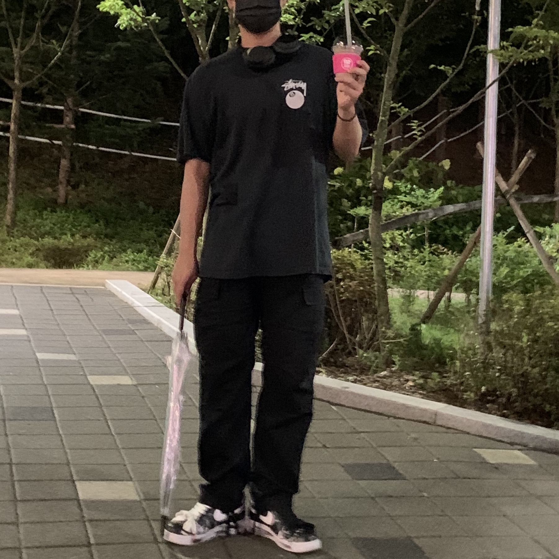 Nike x Peaceminusone Air Force 1 Low Para-Noise, Stussy 8 Ball T-Shirt Black - 22SS 착용 스타일 - 1