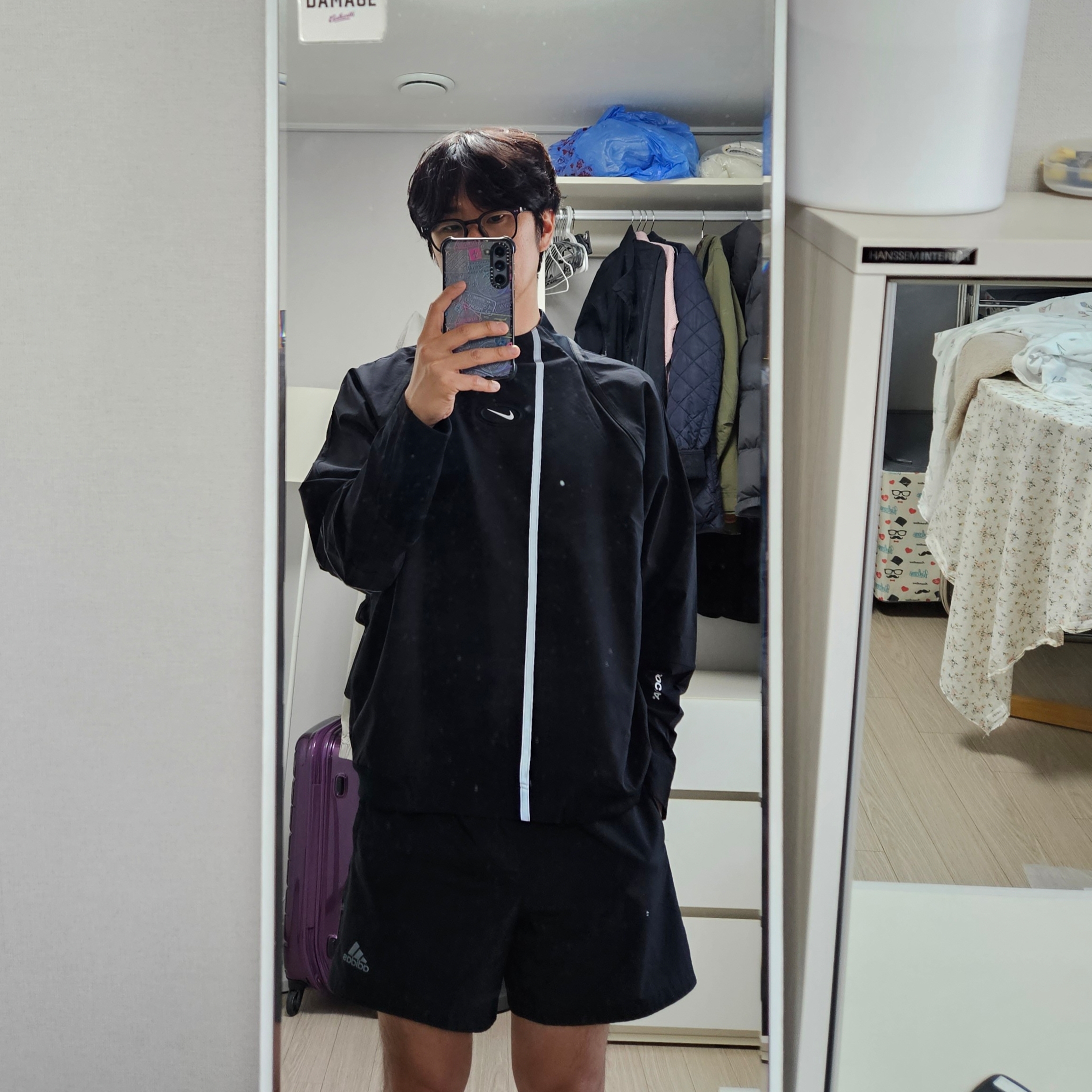 (W) Nike x Drake Nocta NRG LR L/S Crew Black (DV3631-010) 착용 스타일 - 1