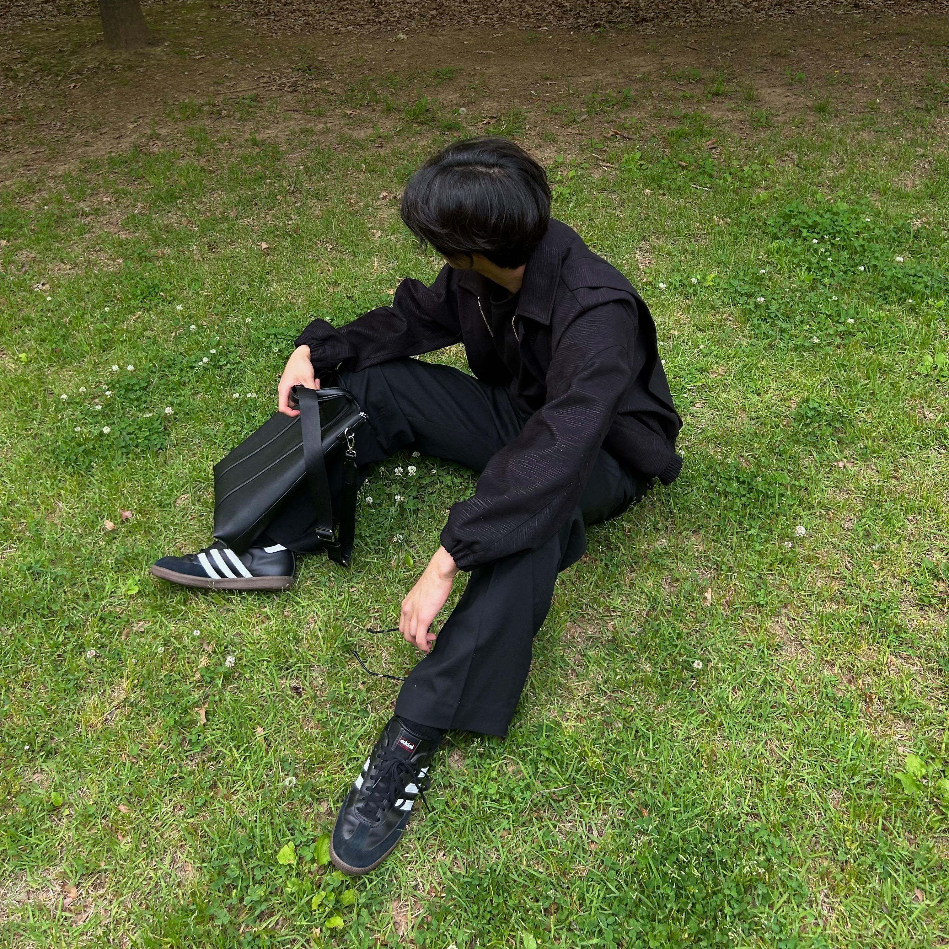 Adidas Samba Leather Core Black 착용 스타일