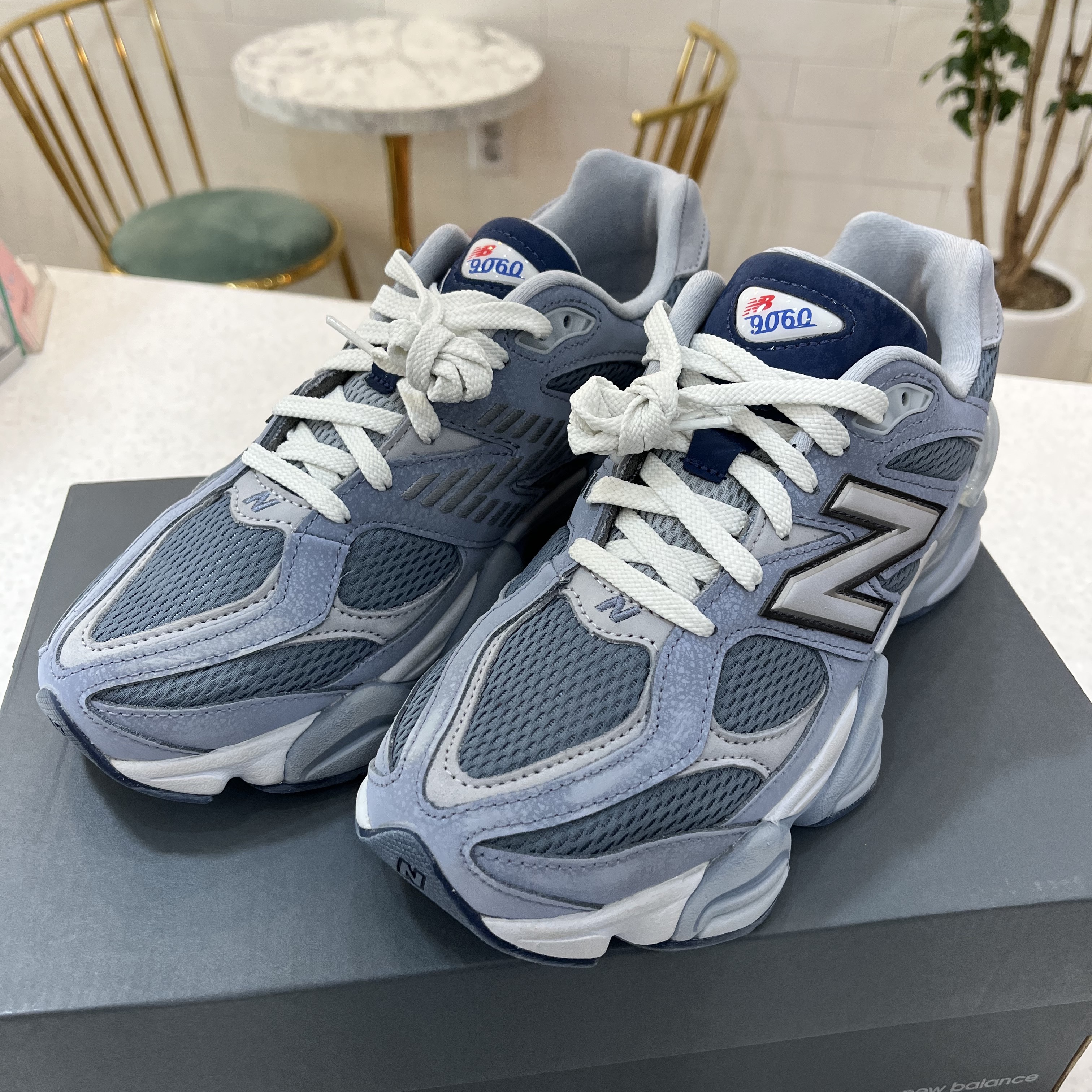 New Balance 9060 Arctic Grey Steel 착용 스타일 - 1