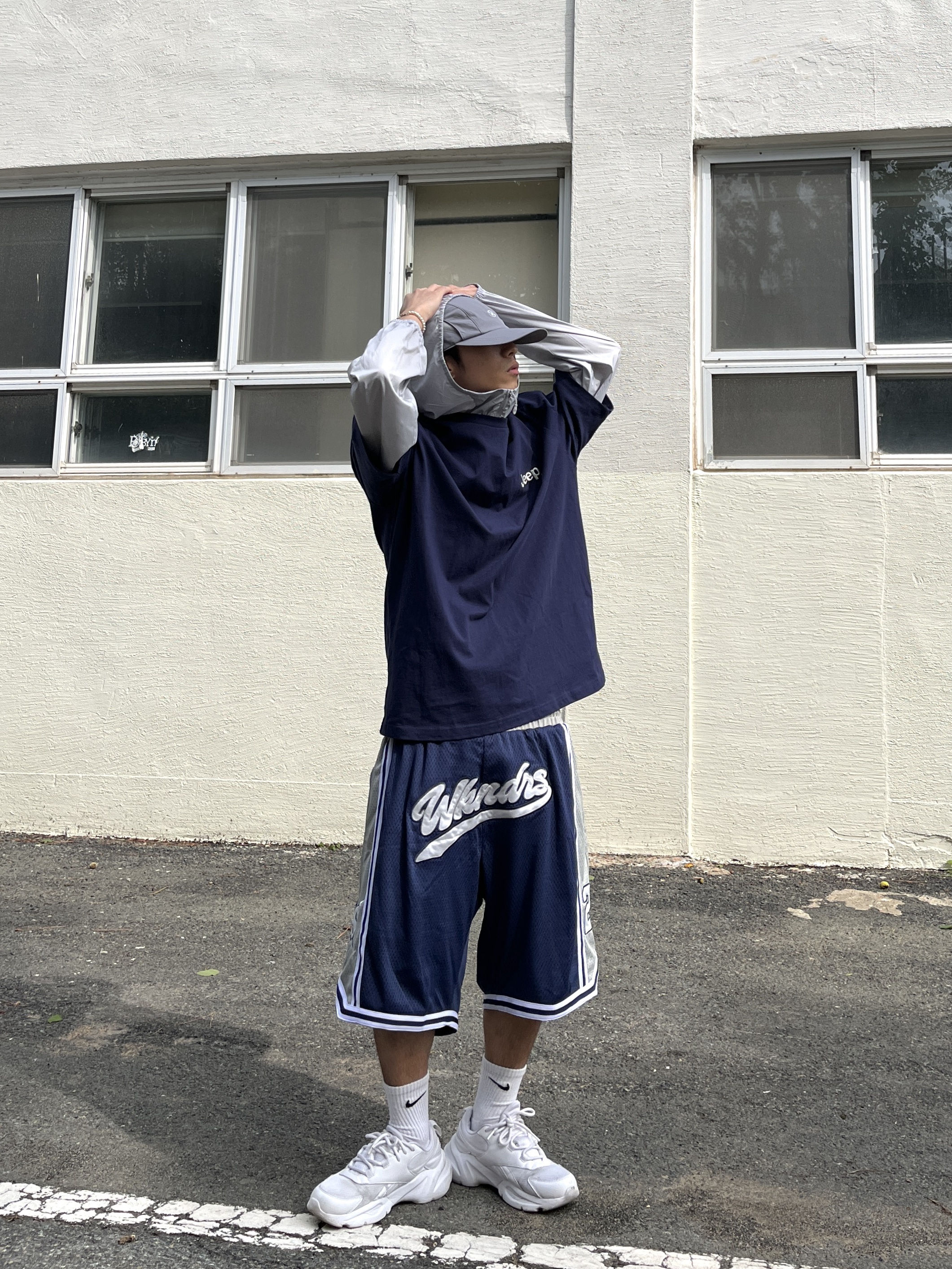 Sansan Gear Nylon Wing Cap Grey - 22FW 착용 스타일 - 2