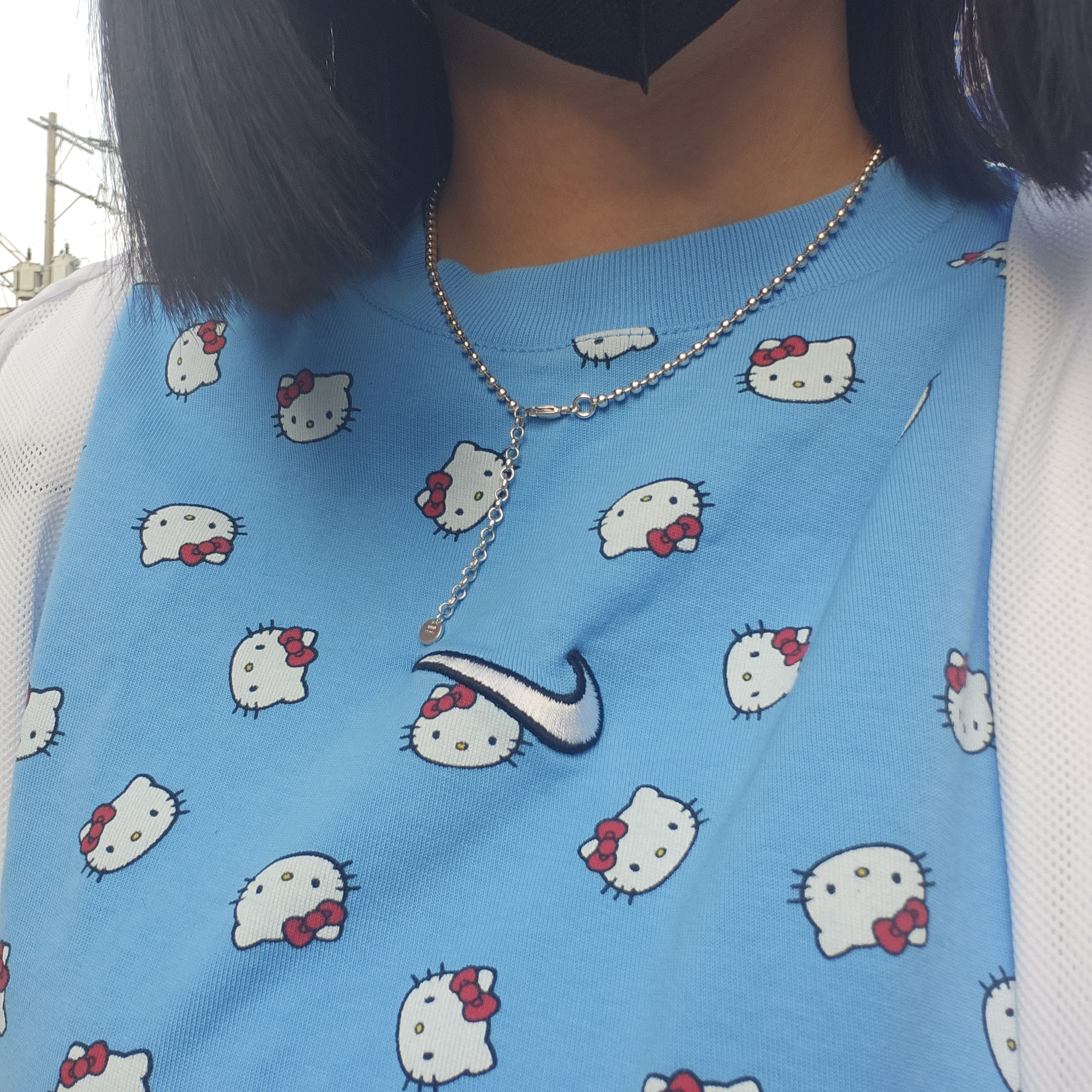 Nike x Hello Kitty NRG T-Shirt University Blue - Asia 착용 스타일