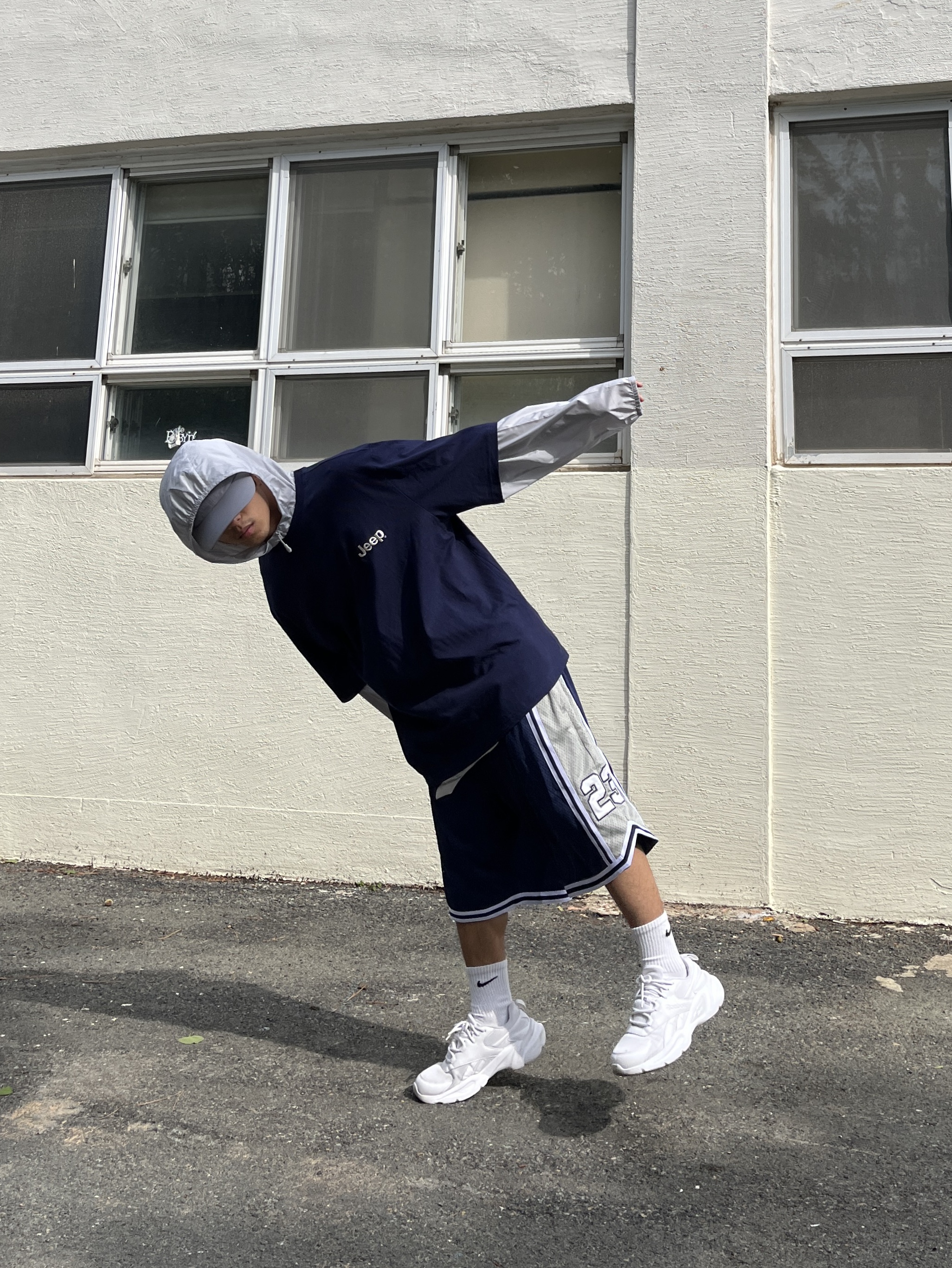 Sansan Gear Nylon Wing Cap Grey - 22FW 착용 스타일 - 3