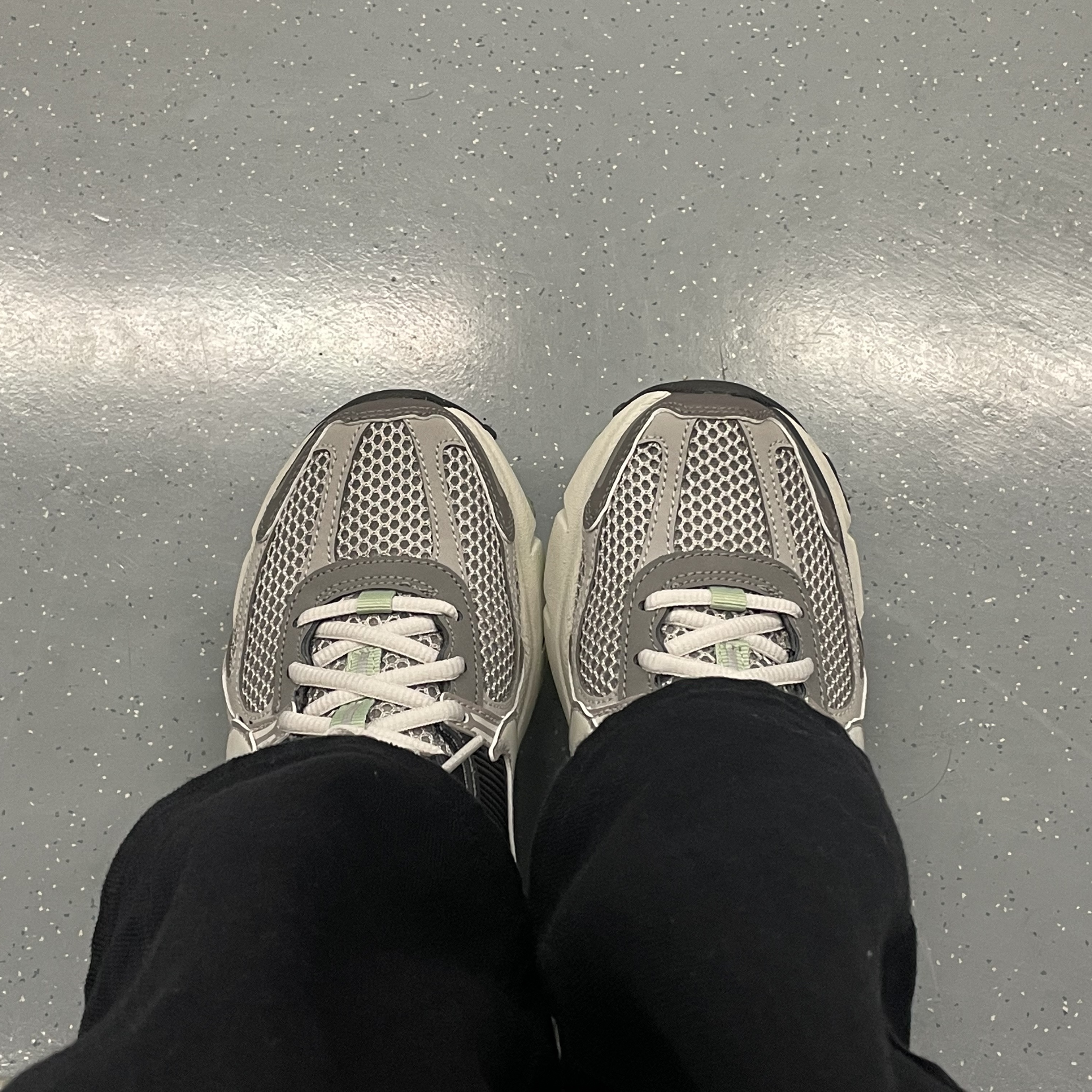 (W) Nike Zoom Vomero 5 Cobblestone and Flat Pewter 착용 스타일