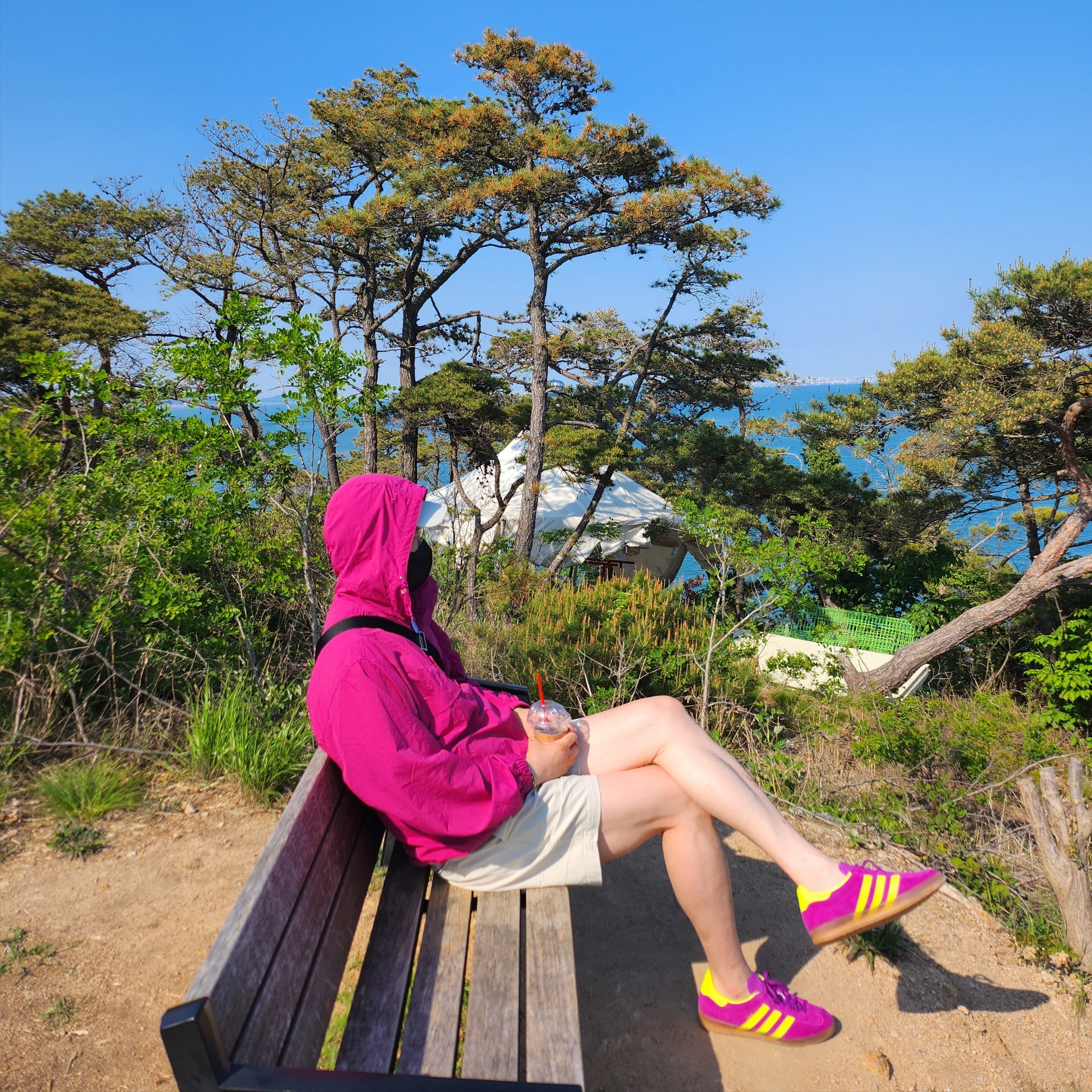 (W) Adidas Gazelle Indoor Purple Yellow 착용 스타일