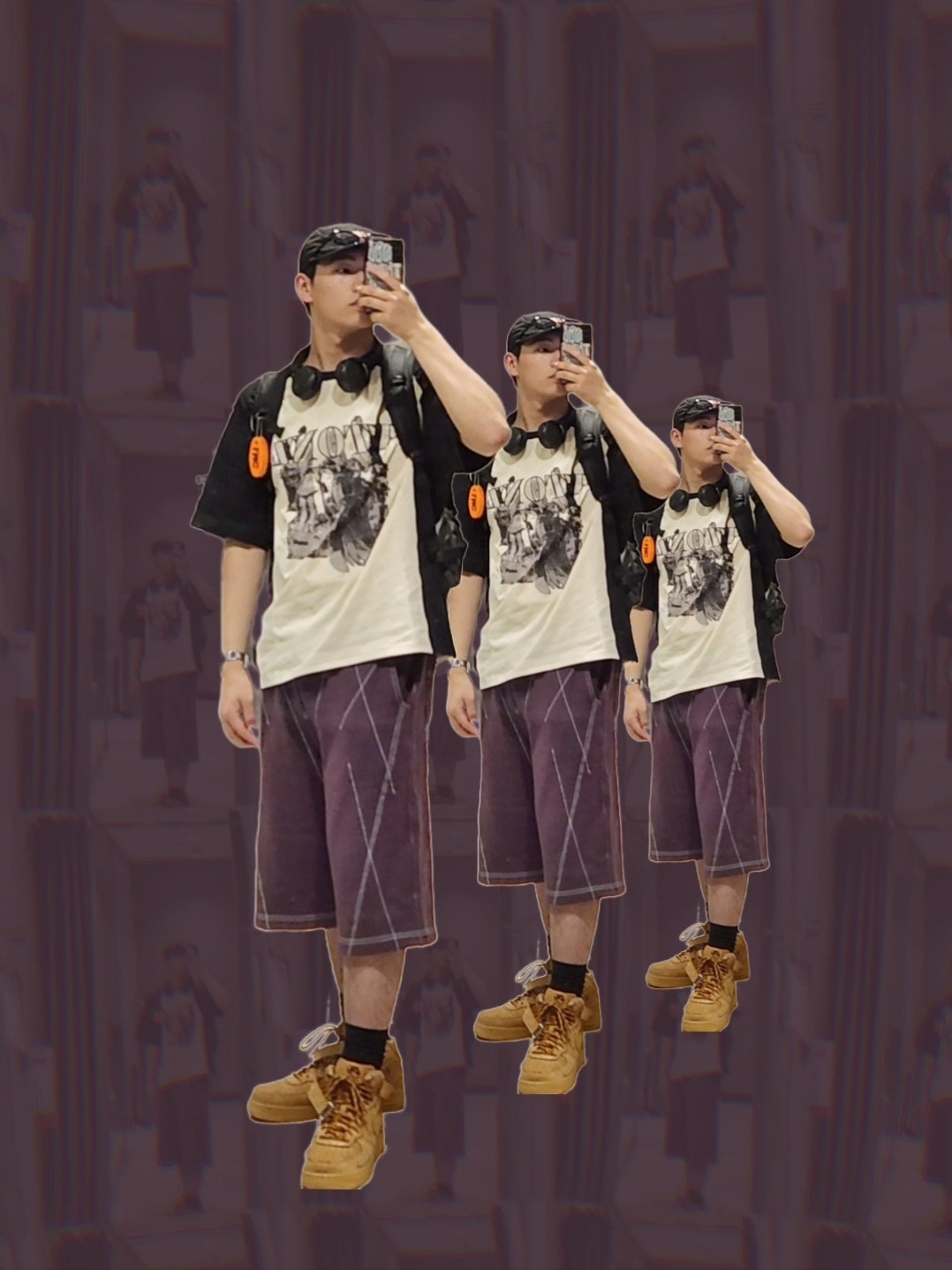 Nike Air Force 1 Mid '07 WB Flax 착용 스타일
