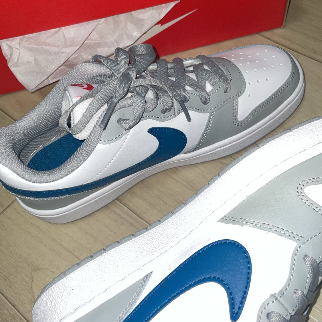 (GS) Nike Court Borough Low 2 Light Smoke Grey 착용 스타일