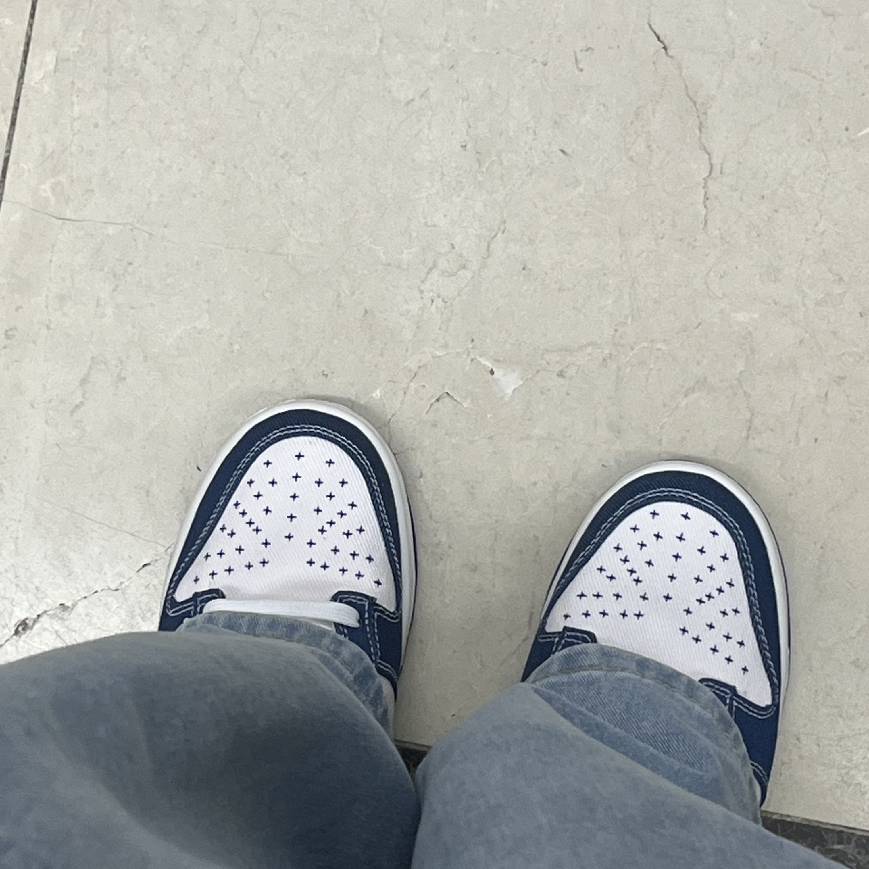 Nike Dunk Low Retro SE Industrial Blue 착용 스타일 - 2