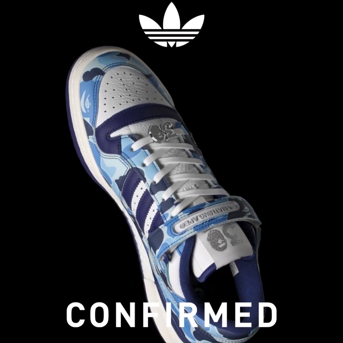 Adidas x BAPE Forum 84 Low Blue Camo 착용 스타일 - 3