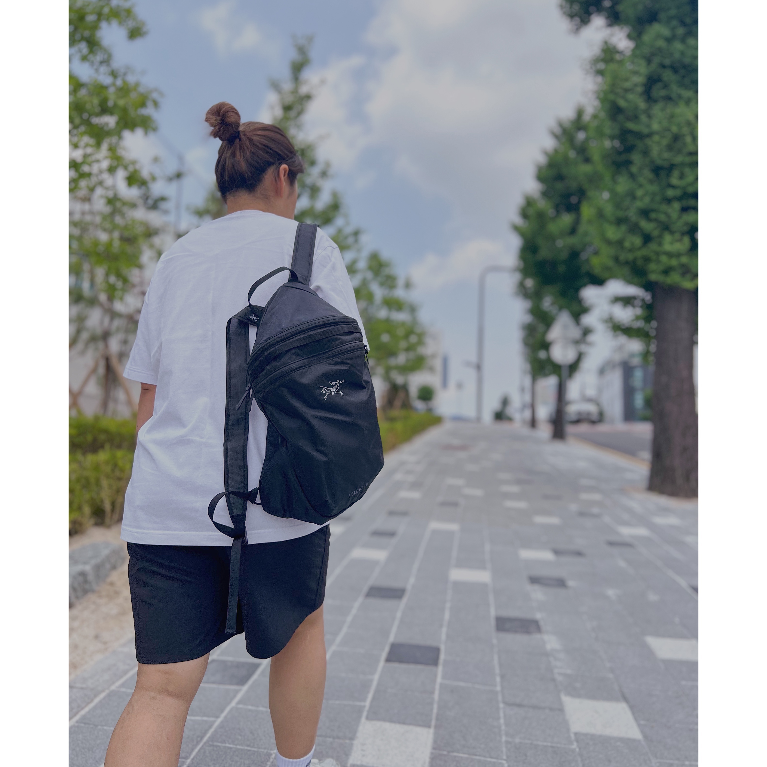 Arc'teryx Heliad 15 Backpack Black 착용 스타일