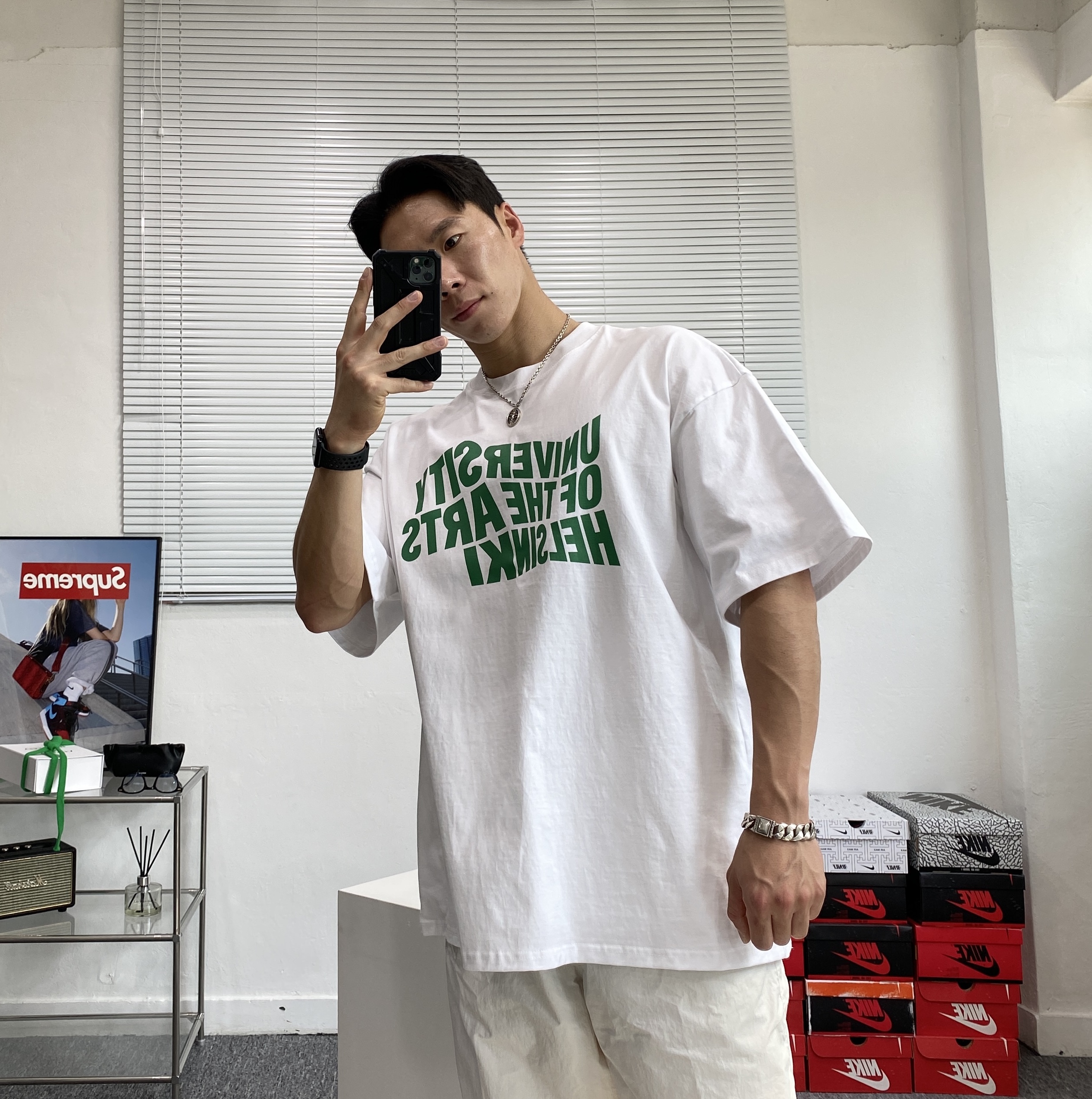 Nike Dunk Low Retro SE Jackpot Malachite, Nike NRG Solo Swoosh Woven Track Pants Phantom White - Asia 착용 스타일 - 3