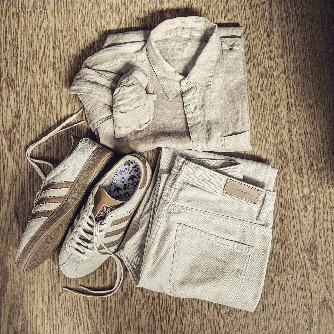 Adidas City Series Munchen Cream White Mesa 착용 스타일 - 1