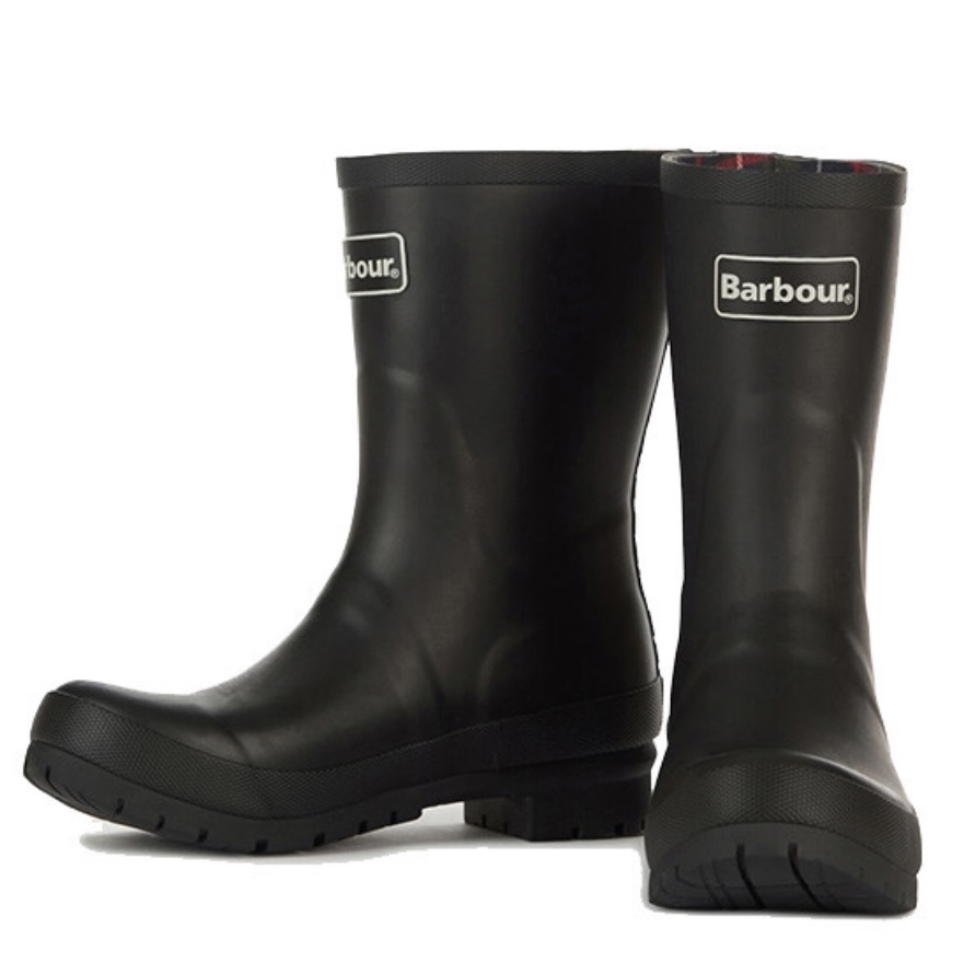 (W) Barbour Banbury Wellington Boots Black 착용 스타일