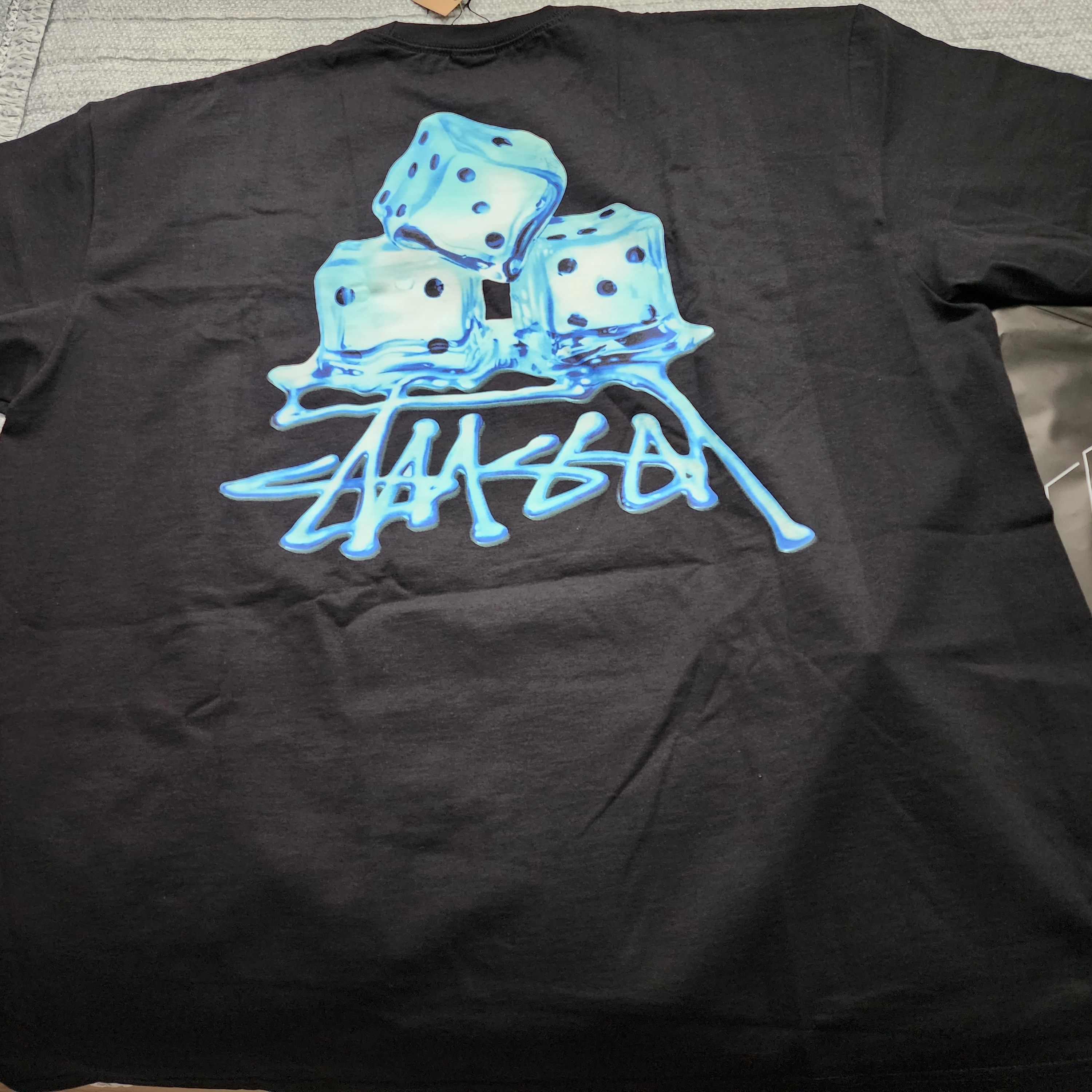 Stussy Melted T-Shirt Black 착용 스타일 - 1
