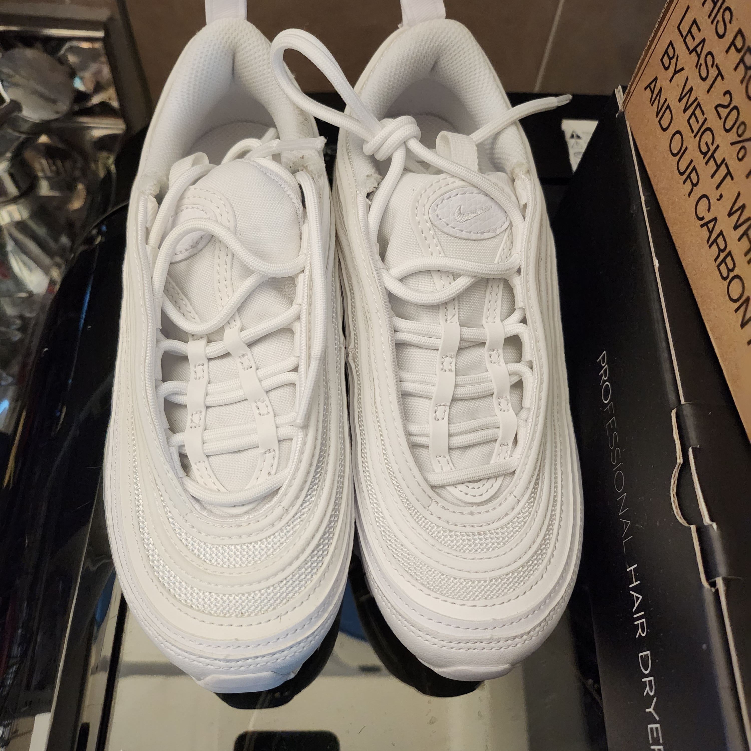 (W) Nike Air Max 97 Next Nature White 착용 스타일 - 1