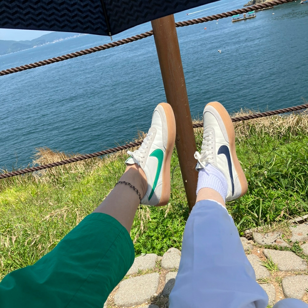 Nike x J.Crew Killshot 2 Sail Midnight Navy 착용 스타일