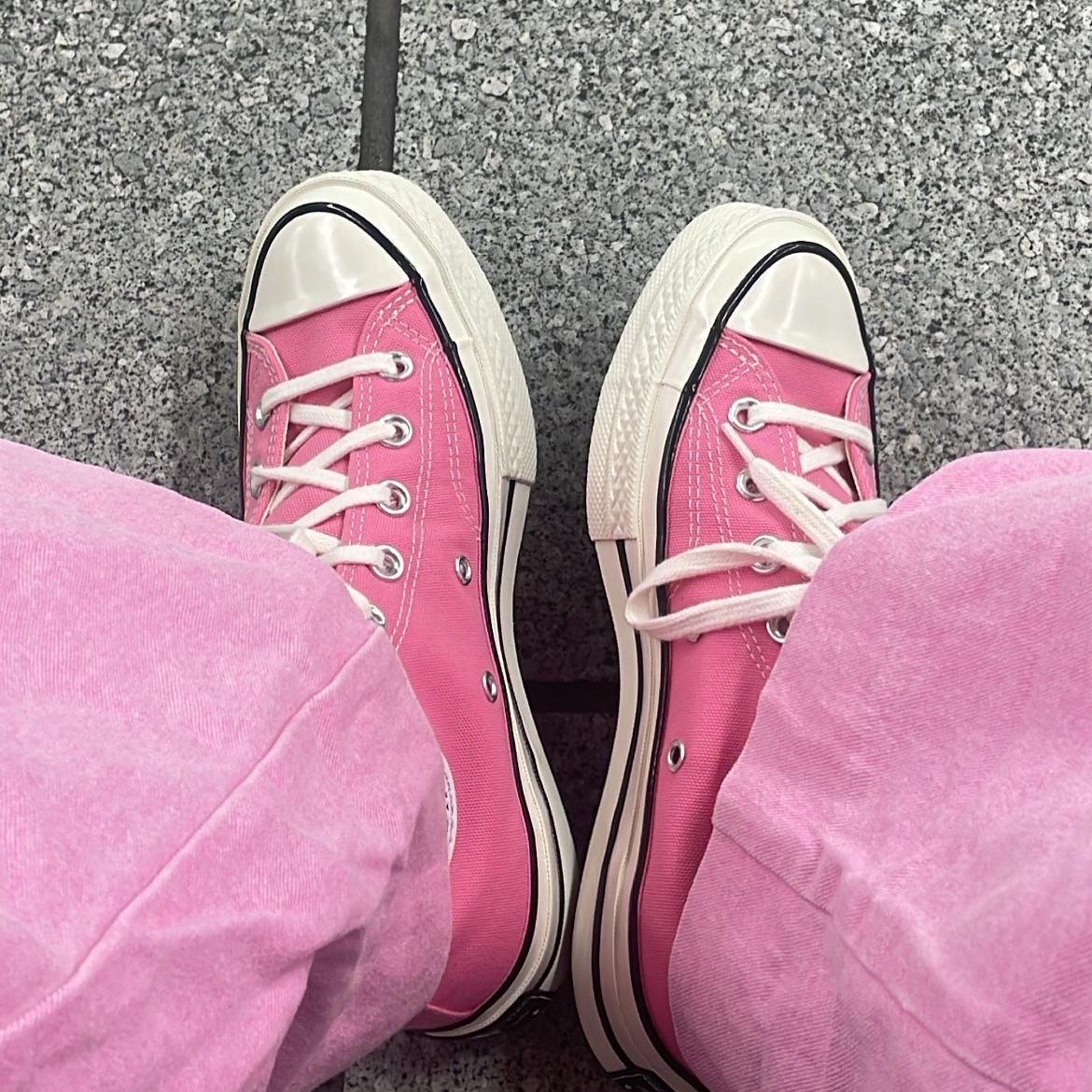Converse Chuck 70 High Vintage Canvas Pink 착용 스타일