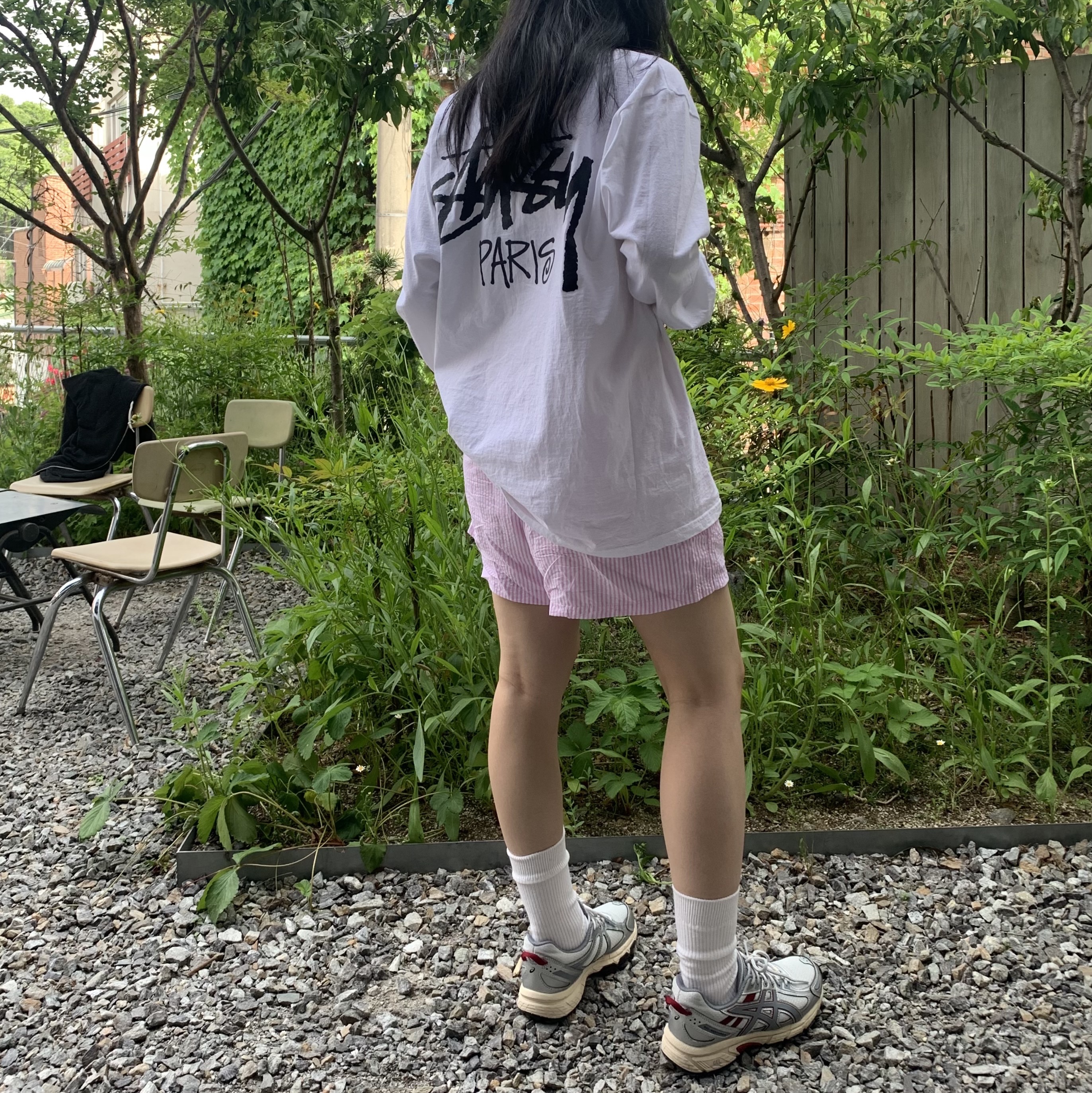 (W) Asics Gel-Venture 6 Glacier Grey Sheet Rock, Stussy Basic Stussy T-Shirt White 2023 착용 스타일