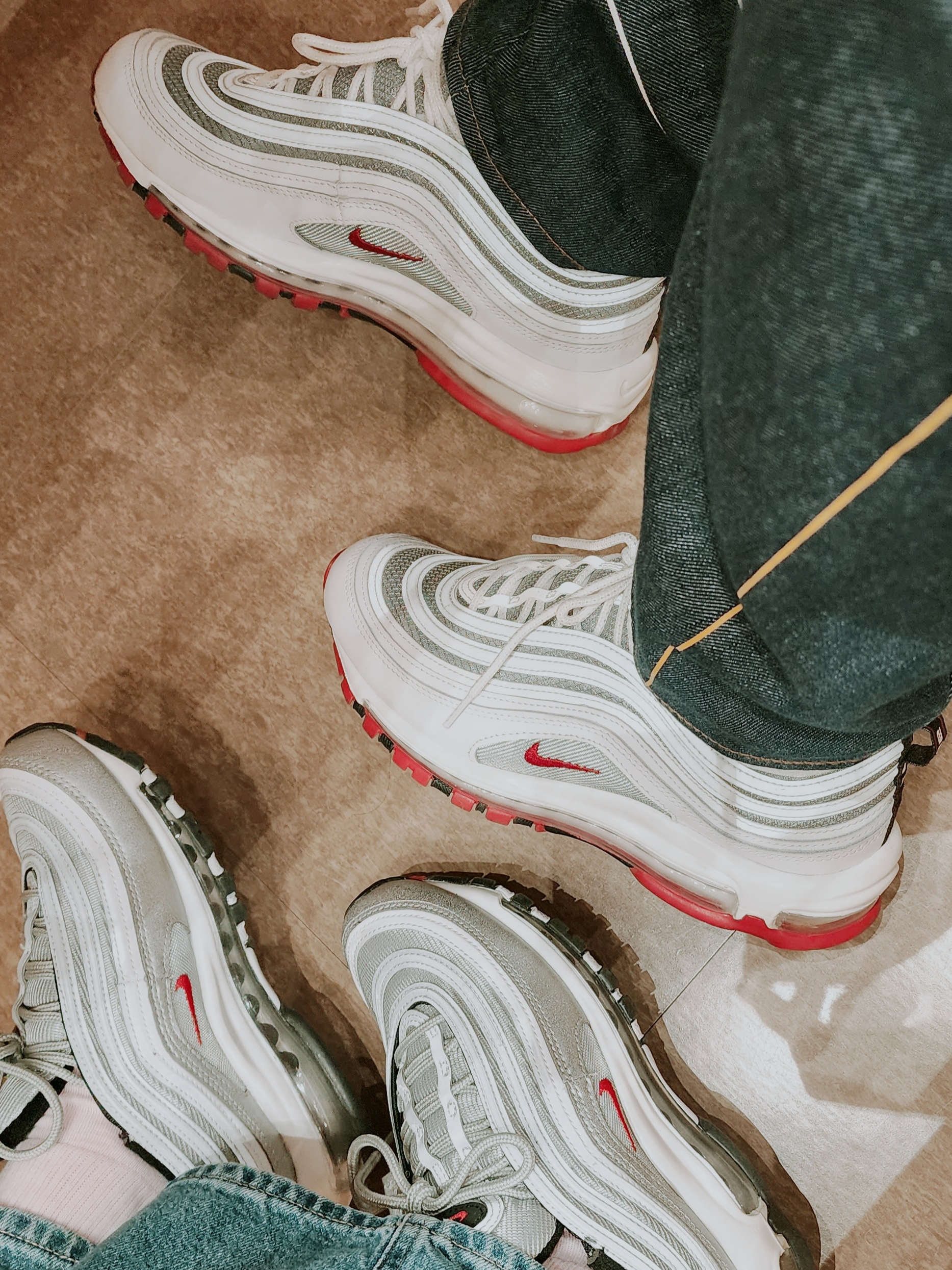 Nike Air Max 97 White and Varsity Red, (W) Nike Air Max 97 OG Silver Bullet 2022 착용 스타일