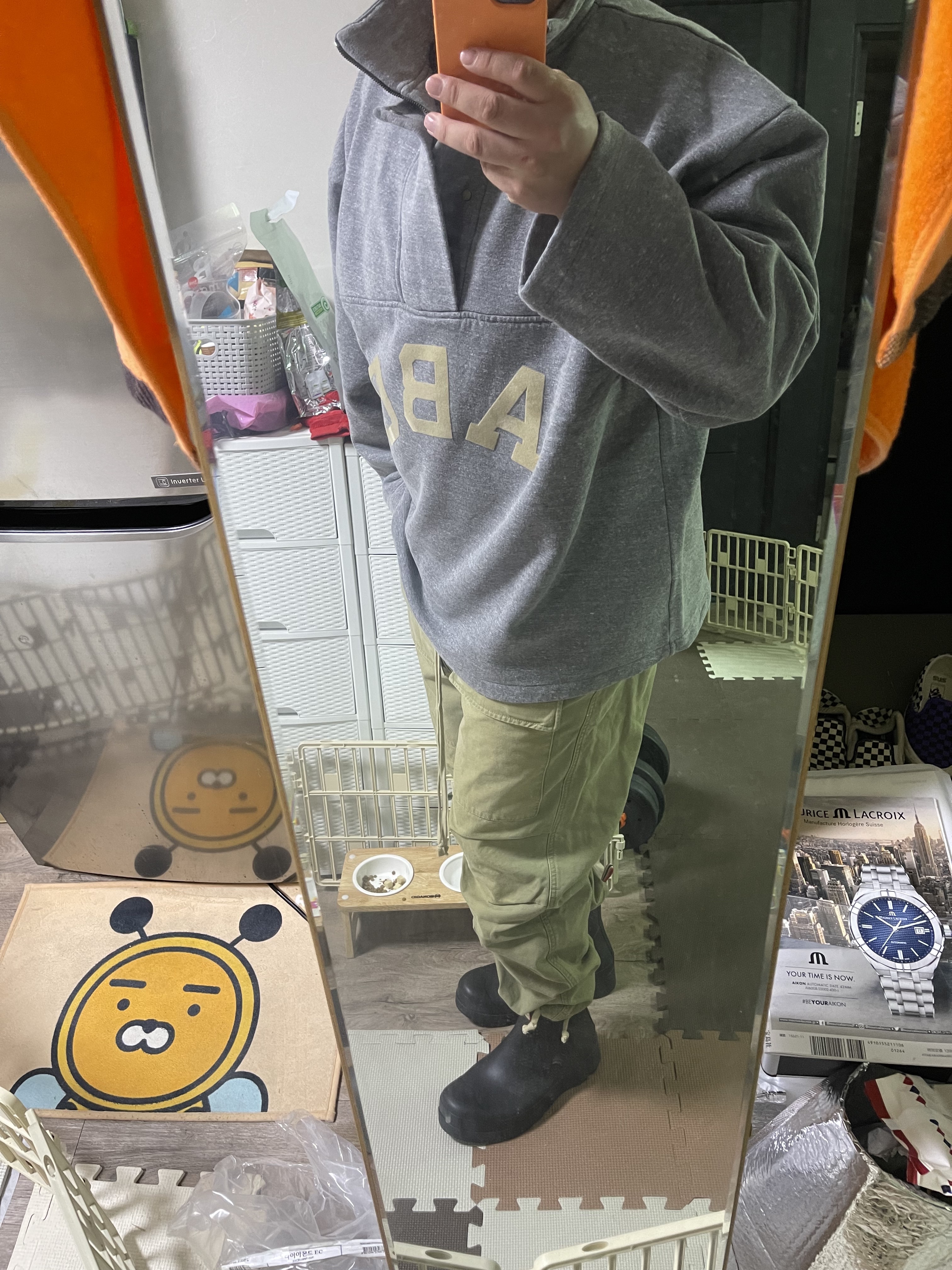 헌터 오리지날 플레이 숏 레인부츠 블랙 착용 스타일 - 2