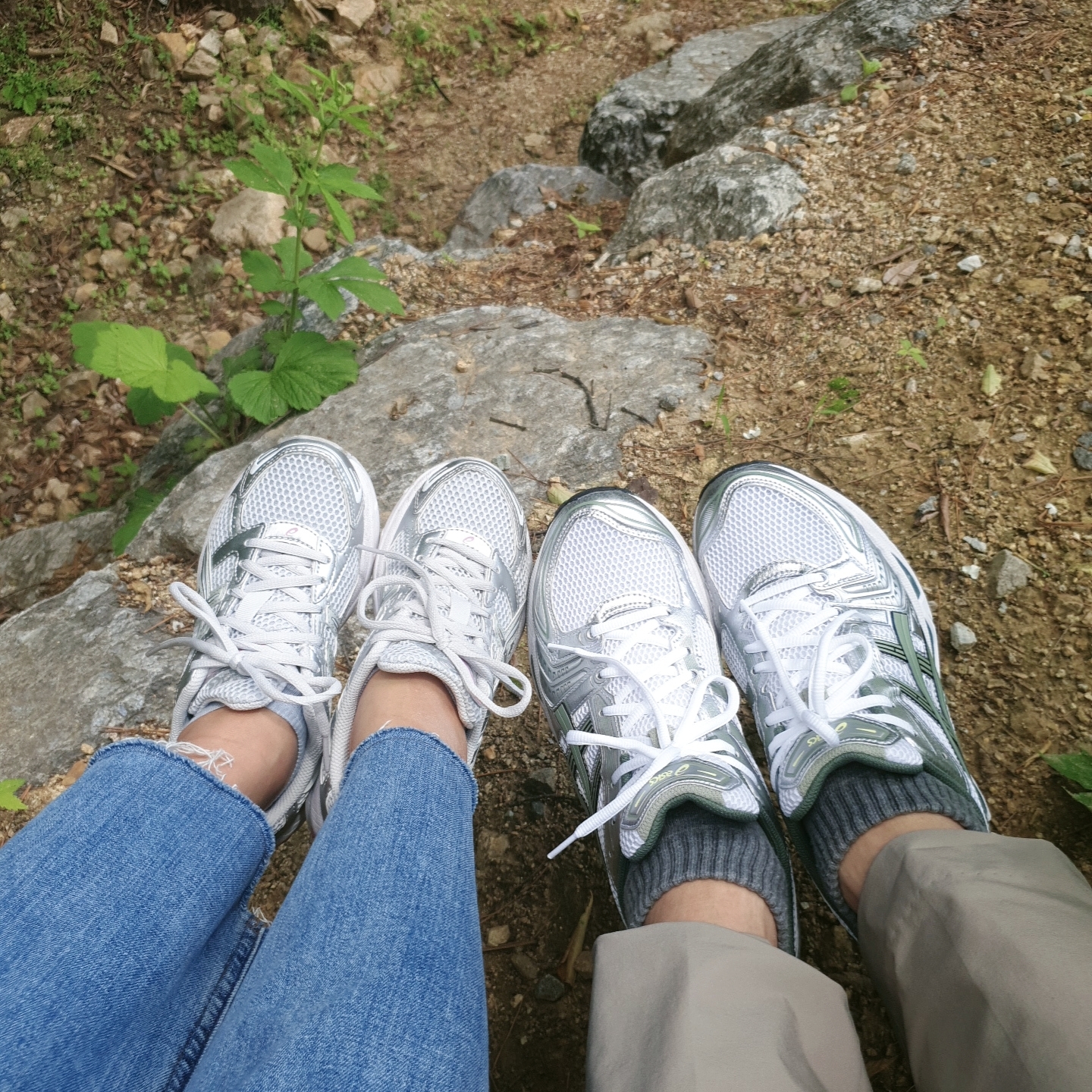 Asics Gel-Kayano 14 White Slate Grey 착용 스타일
