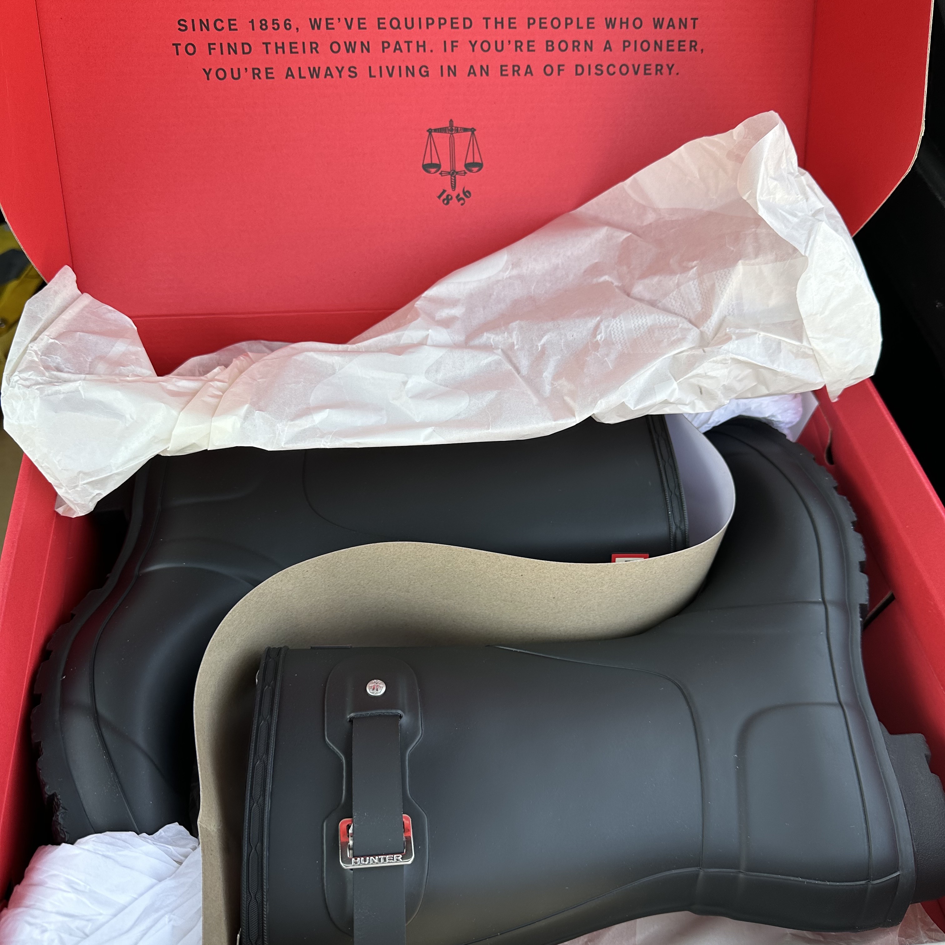 (W) Hunter Original Short Rain Boots Black 착용 스타일