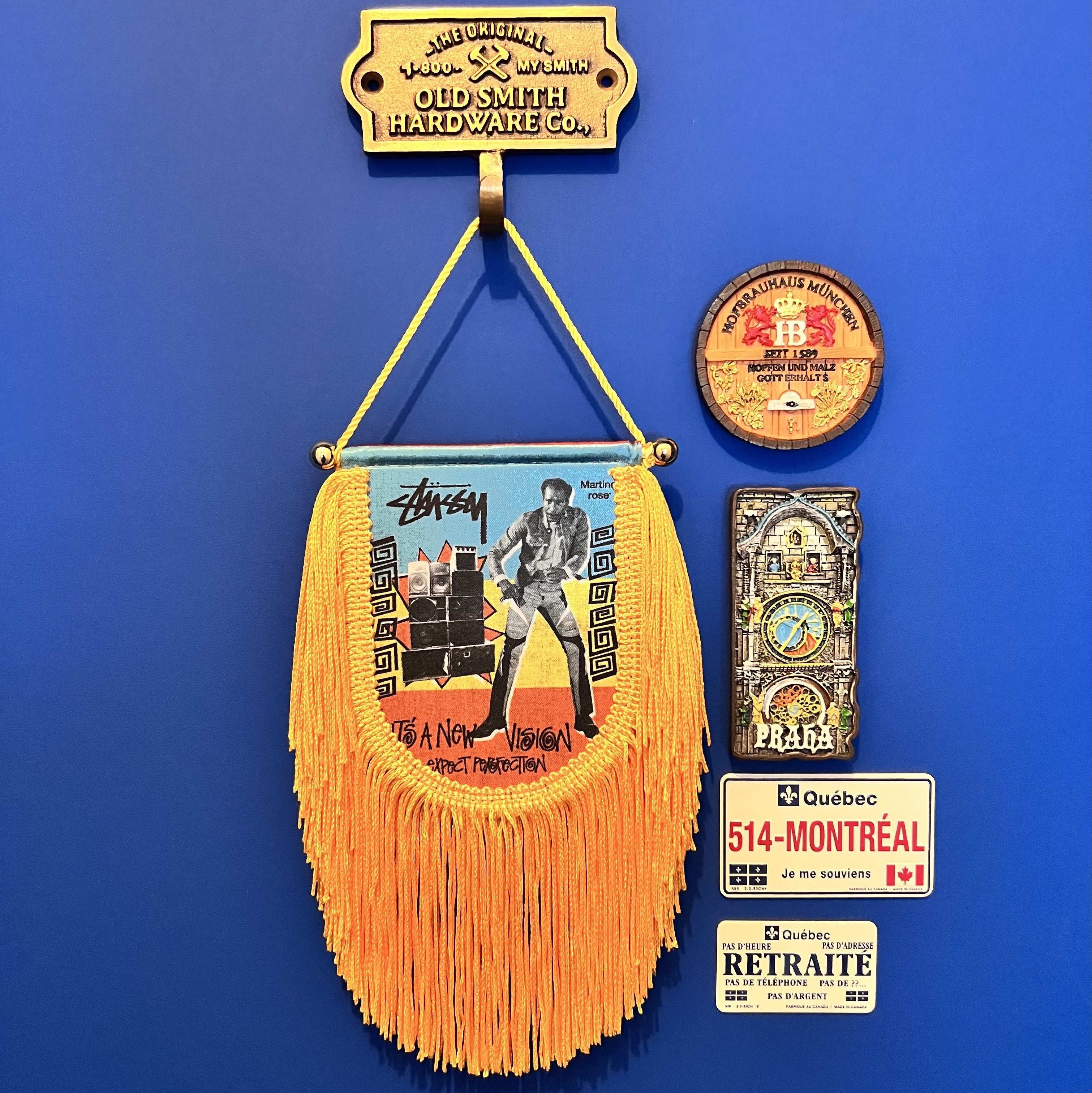 Stussy x Martine Rose Fringed Flag 착용 스타일
