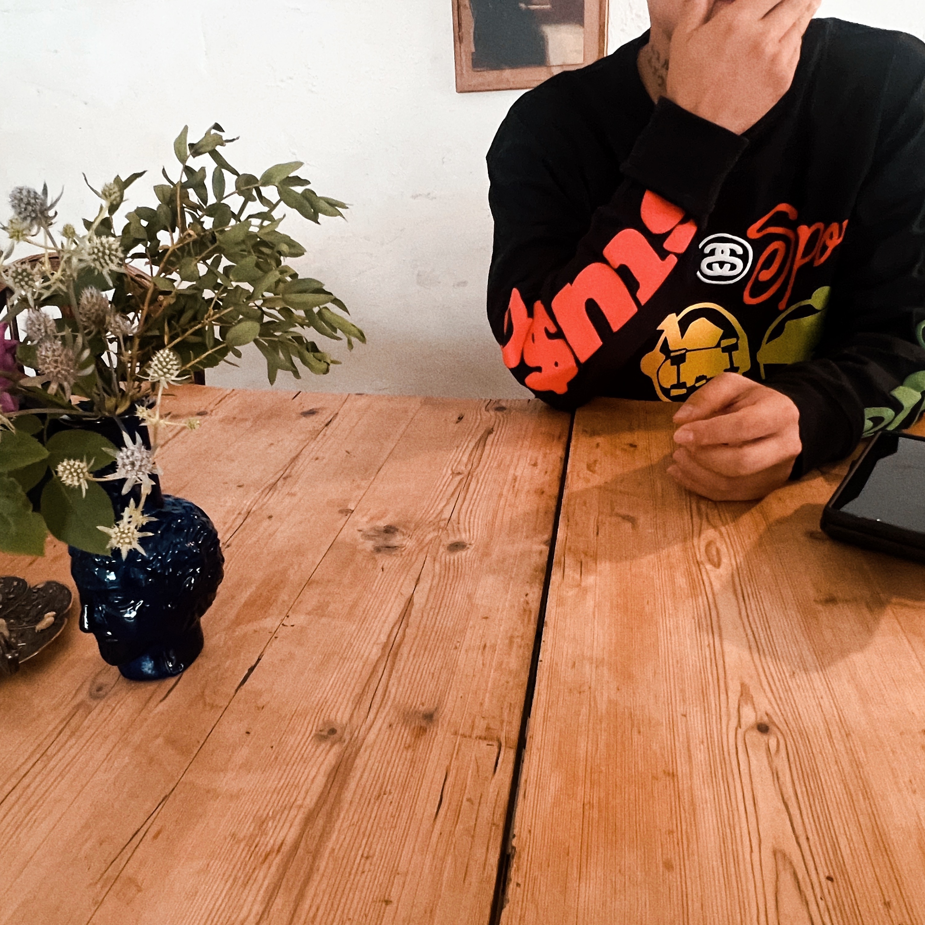 Stussy x Cactus Plant Flea Market Sport LS T-Shirt Black 착용 스타일