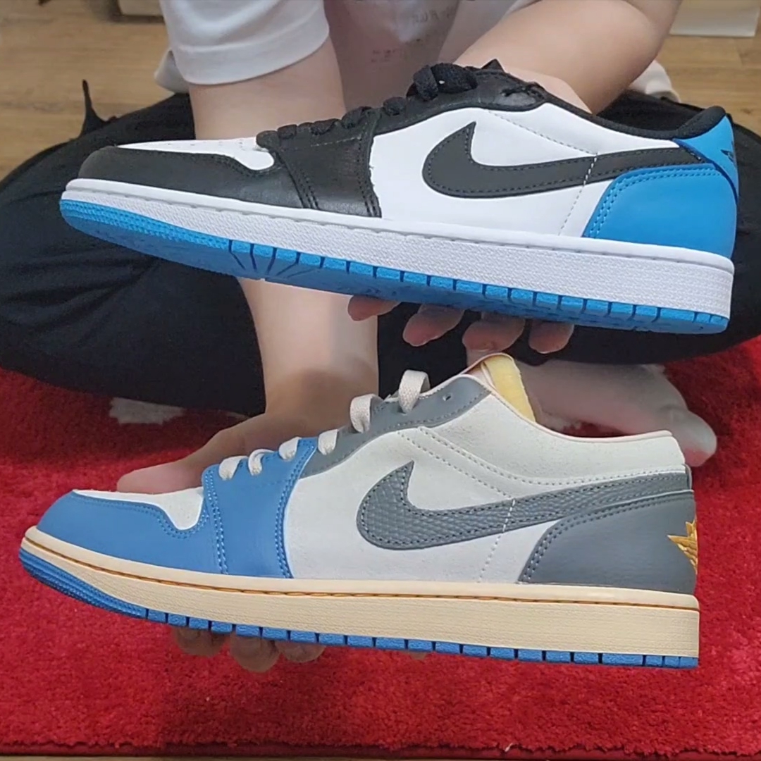 Jordan 1 Retro Low OG Black and Dark Powder Blue, Jordan 1 Low SE Tokyo 96 착용 스타일 - 1