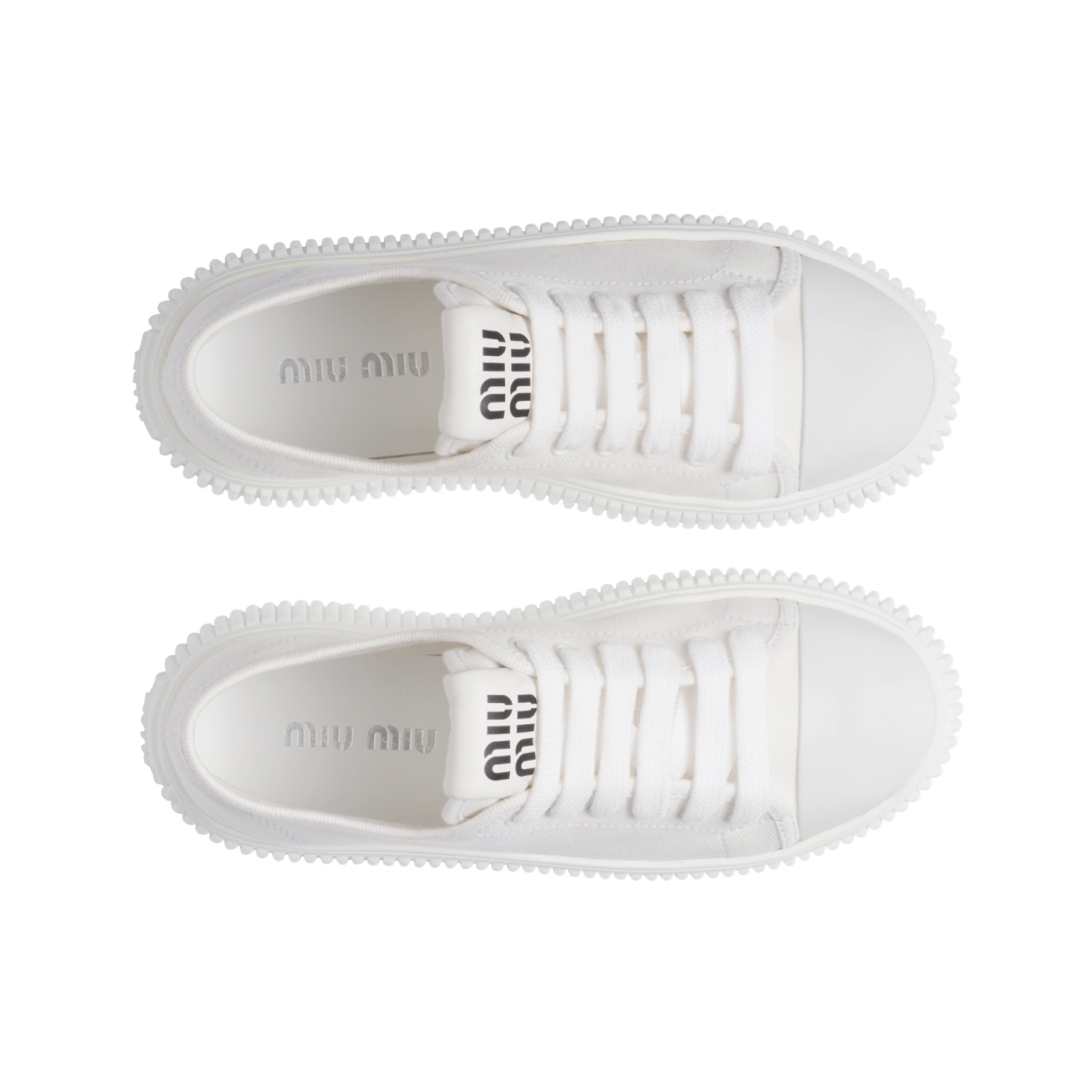 (W) 미우 미우 데님 스니커즈 화이트((W) Miu Miu Denim Sneakers White) - 2