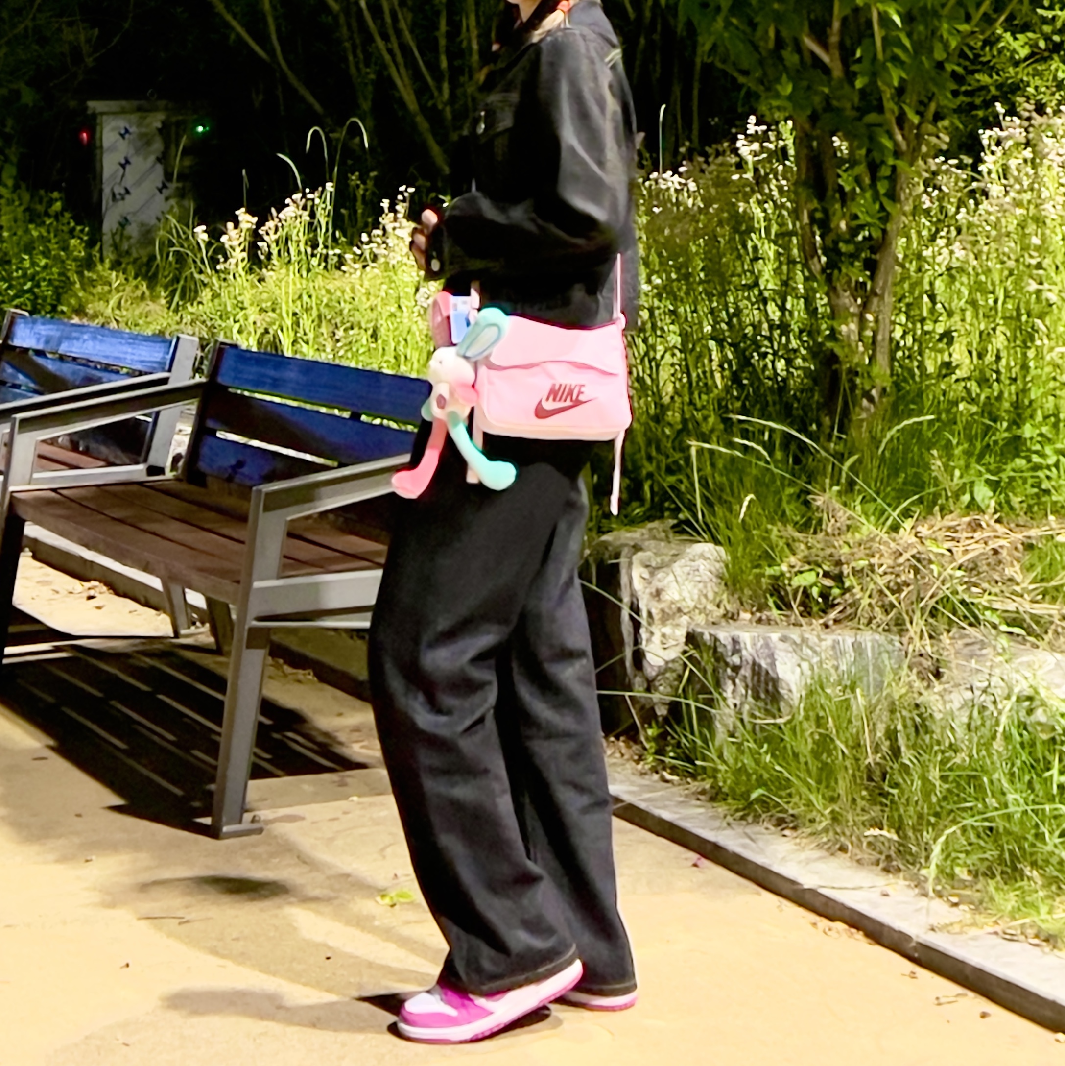 (GS) Nike Dunk Low White Active Fuchsia 착용 스타일 - 4