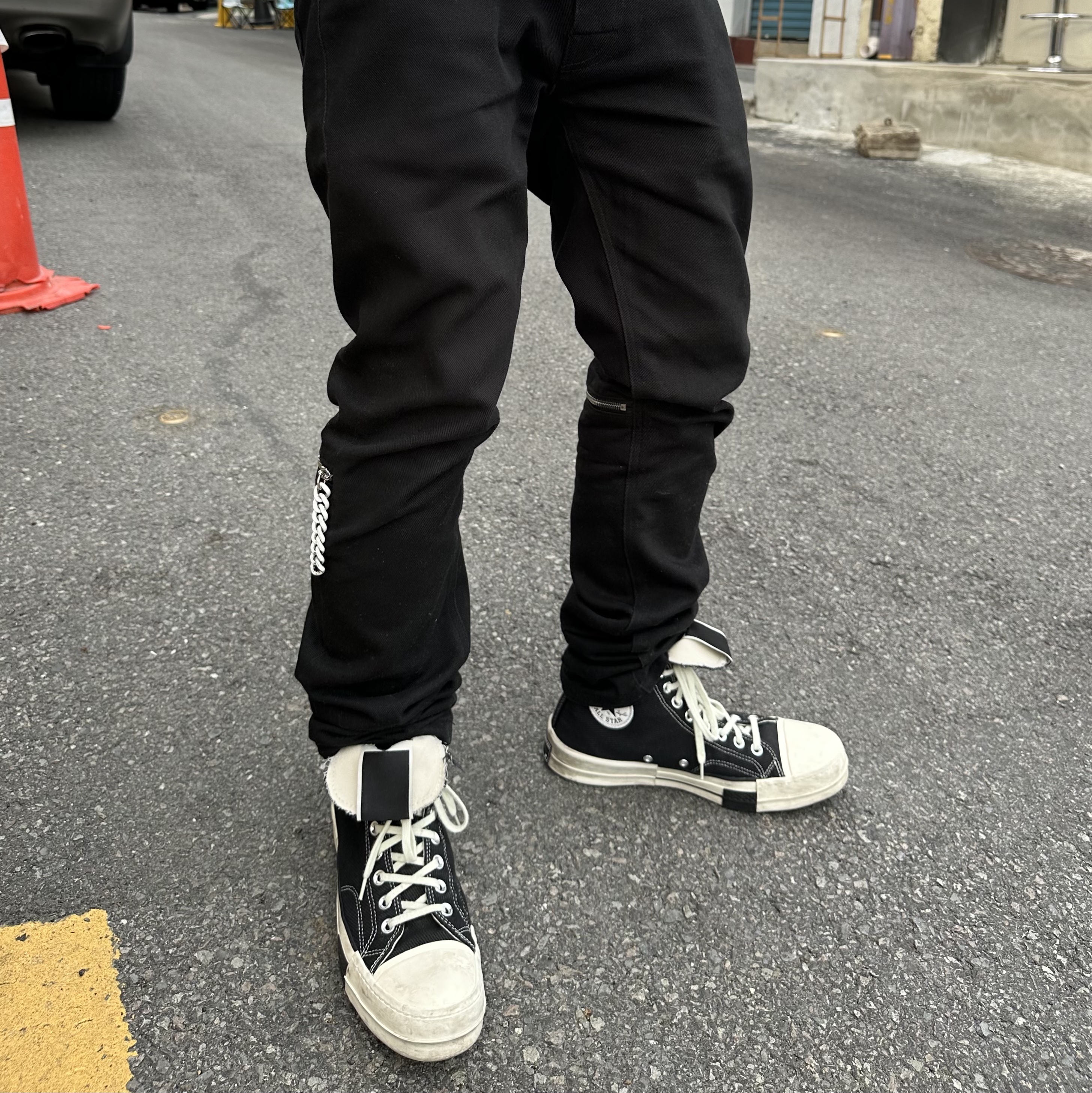 Converse x Drkshdw Drkstr Chuck 70 High Black 착용 스타일