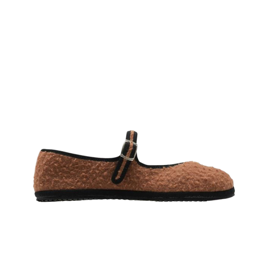 (W) Drogheria Crivellini Tabi Mary Jane Astrakan Camel Black