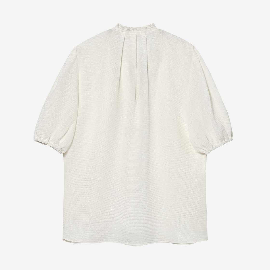 킨더살몬 우먼 실크 자카드 하프 블라우스 크림(Kindersalmon Women Silk Jacquard Half Blouse Cream) - 2