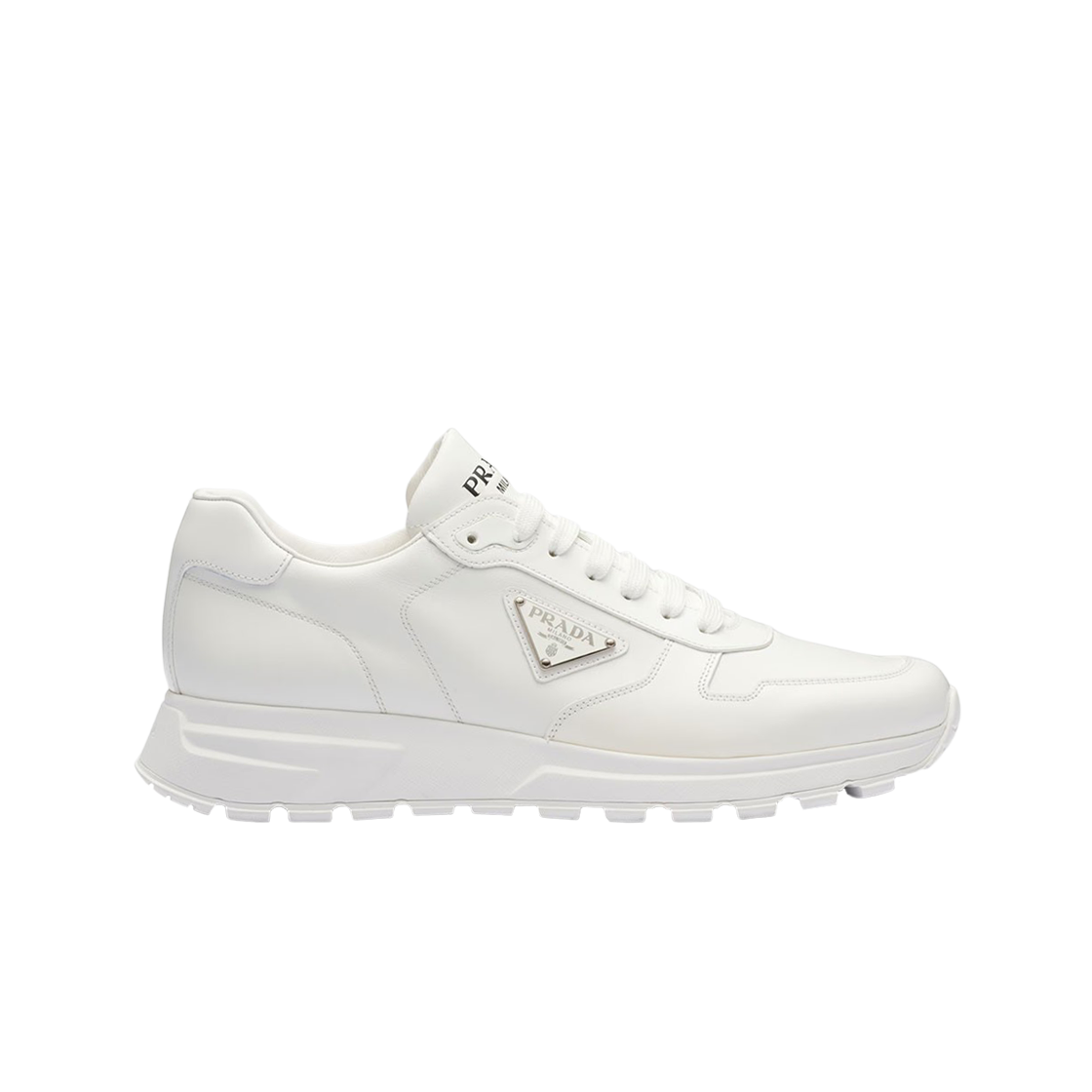 2EE369-3LKI-F0009 Prada Leather Sneakers White