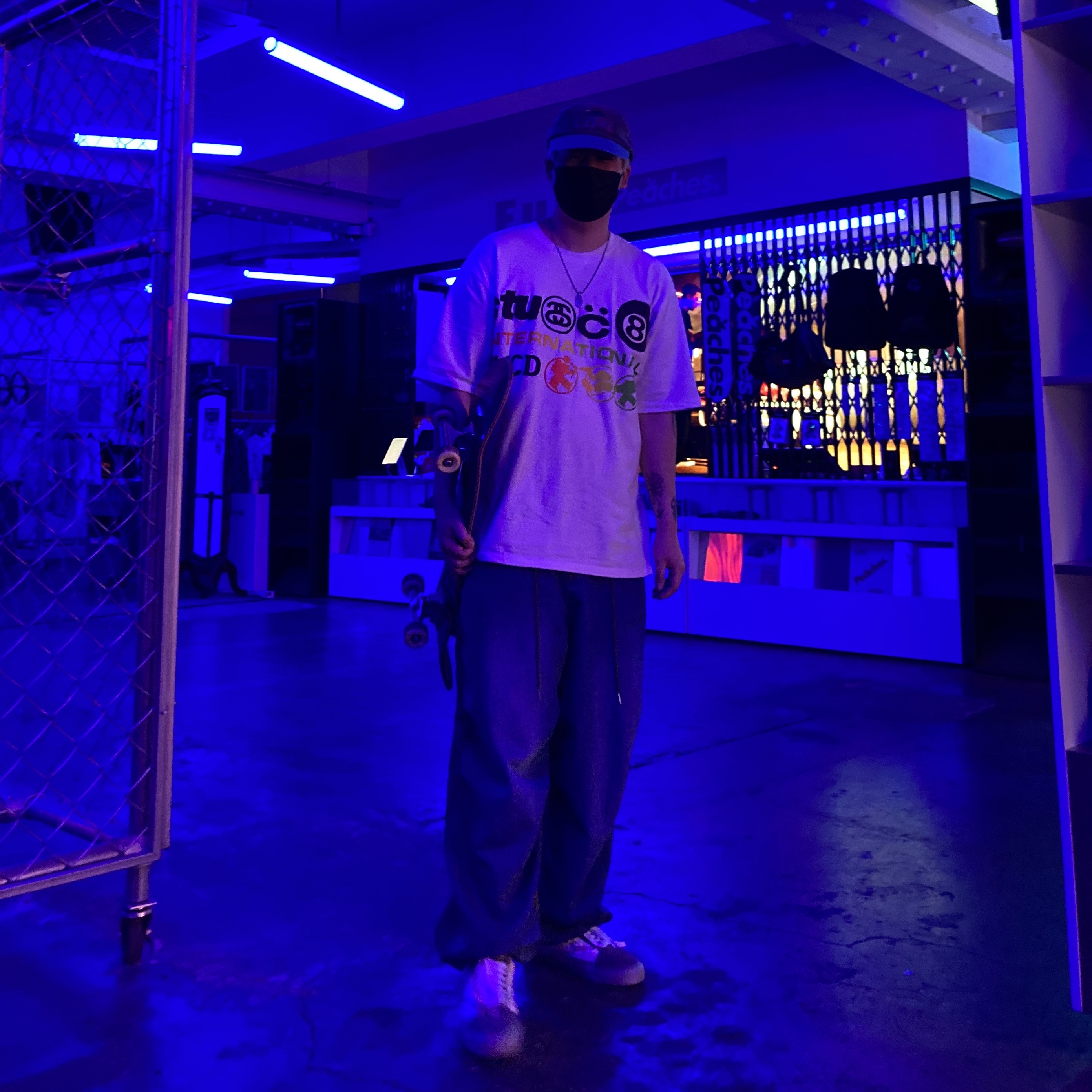 Stussy x Cactus Plant Flea Market International T-Shirt White 착용 스타일