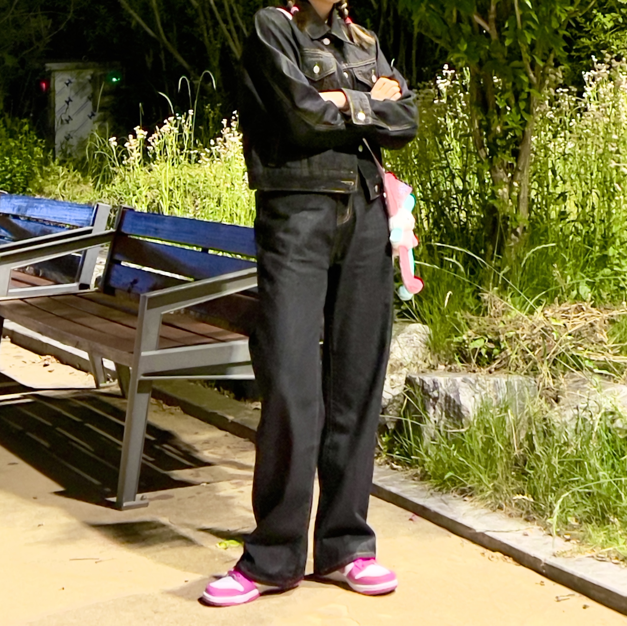 (GS) Nike Dunk Low White Active Fuchsia 착용 스타일 - 3