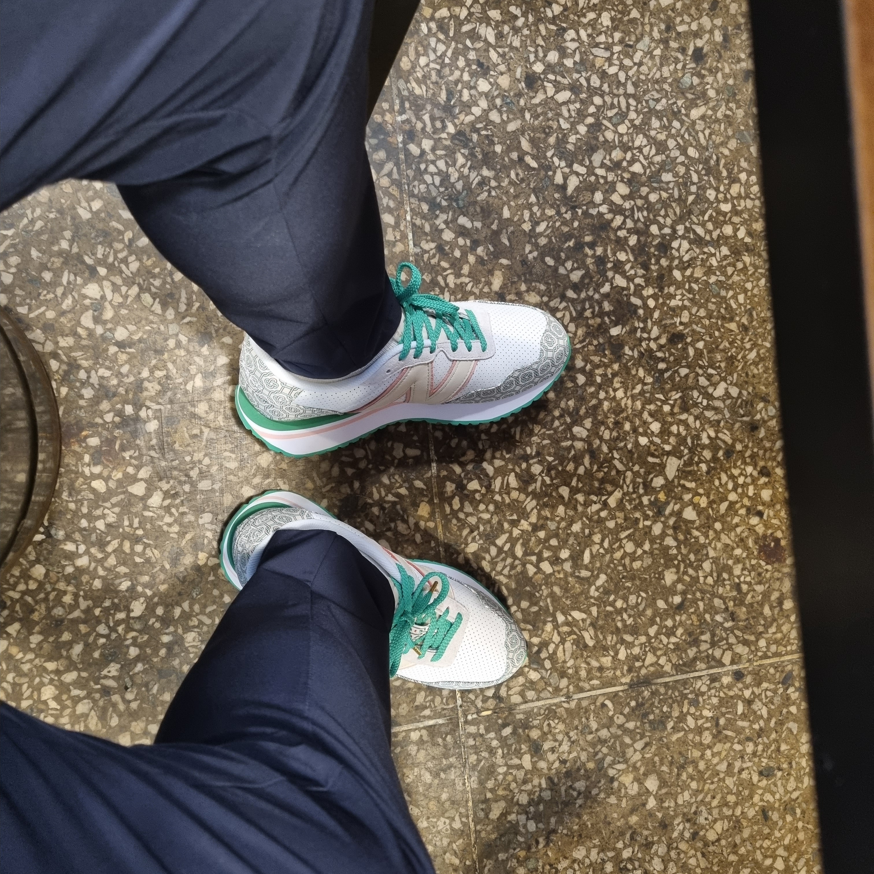 New Balance x Casablanca 237 Idealist Monogram White Green 착용 스타일